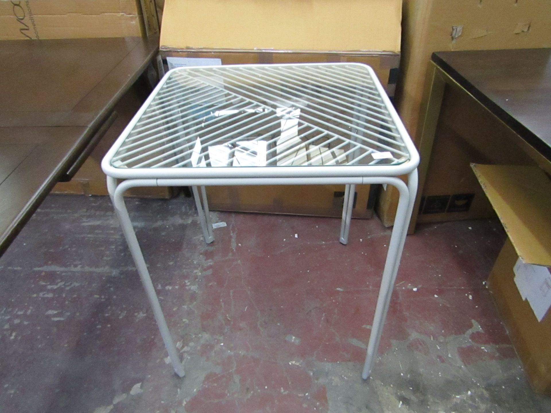 Swoon Clapham bistro table in Platinum grey, with box, RRP £169,, please read lot 0 before bidding