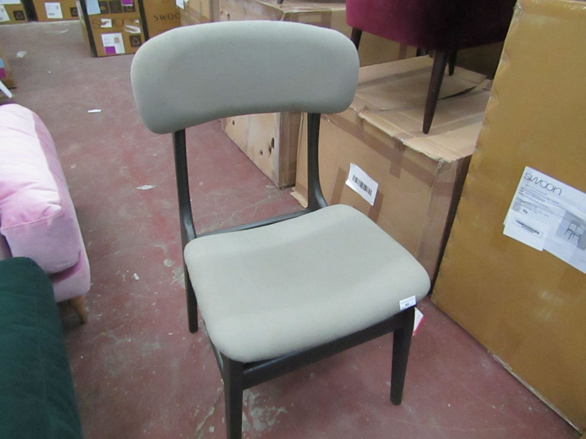 Swoon editions Jaya dining chair in Putty grey, with box, RRP £229, please read lot 0 before