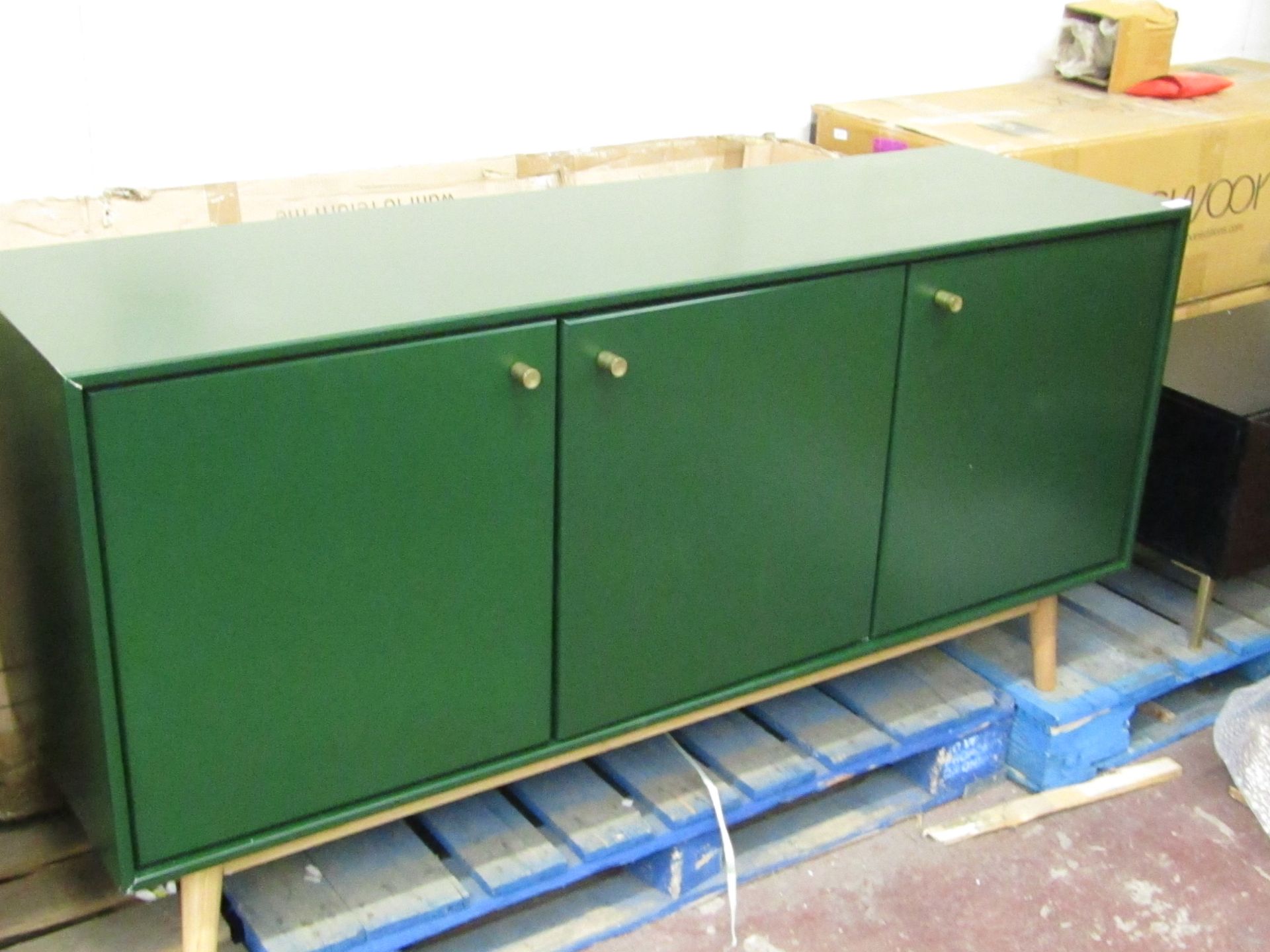 Swoon Thurlstone side board in Green, Boxed, RRP £529, please read lot 0 before bidding