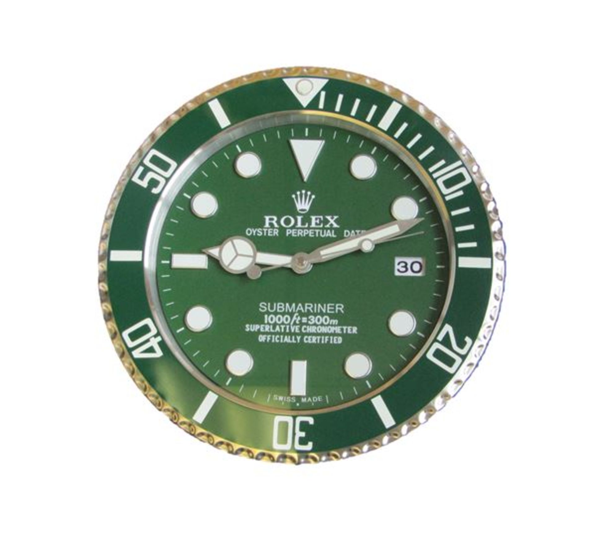 Promotional Replica Rolex Submariner Clock in Green, New and Boxed