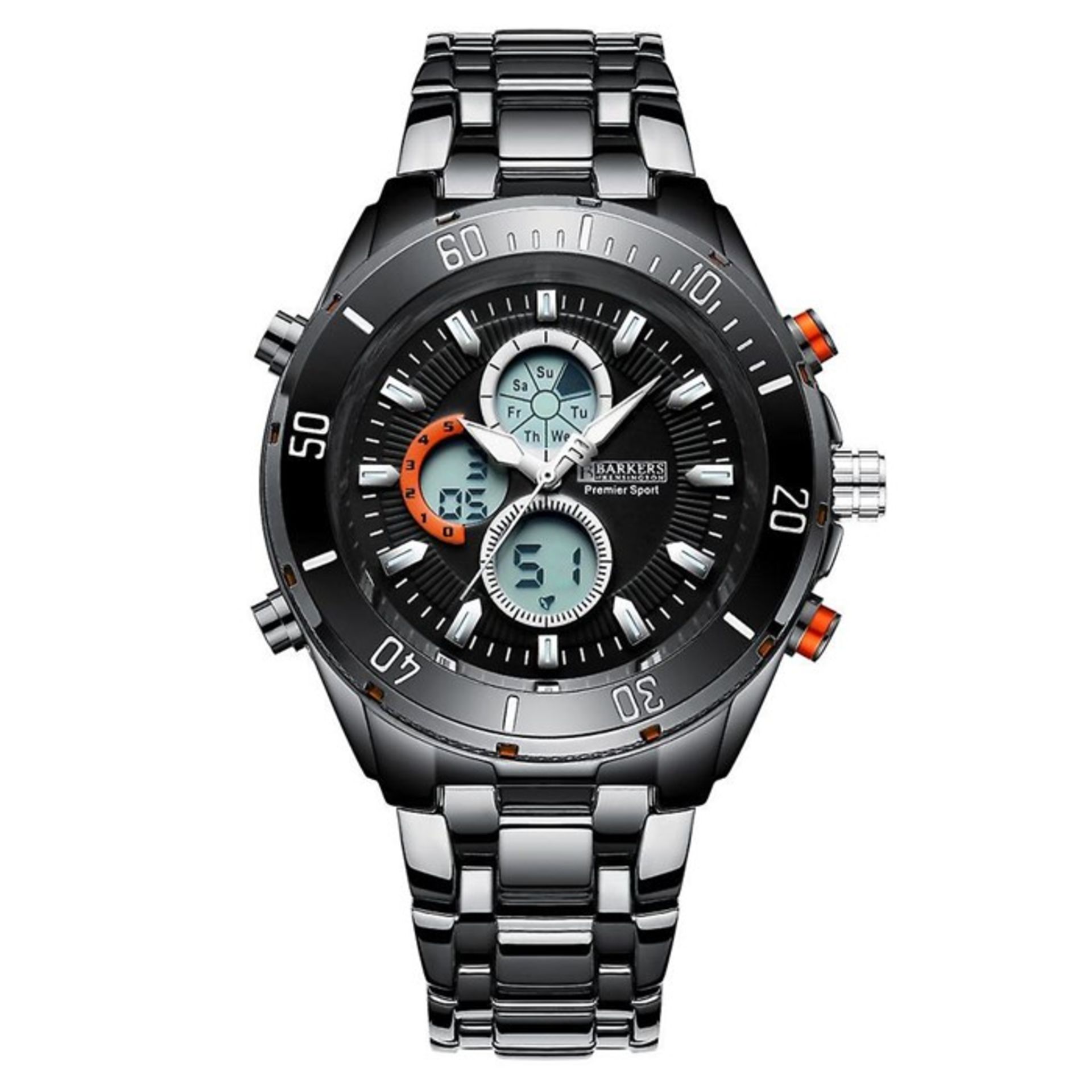 Barkers of Kensington Black Premier Sports watch, New & boxed with a 5 year warranty included
