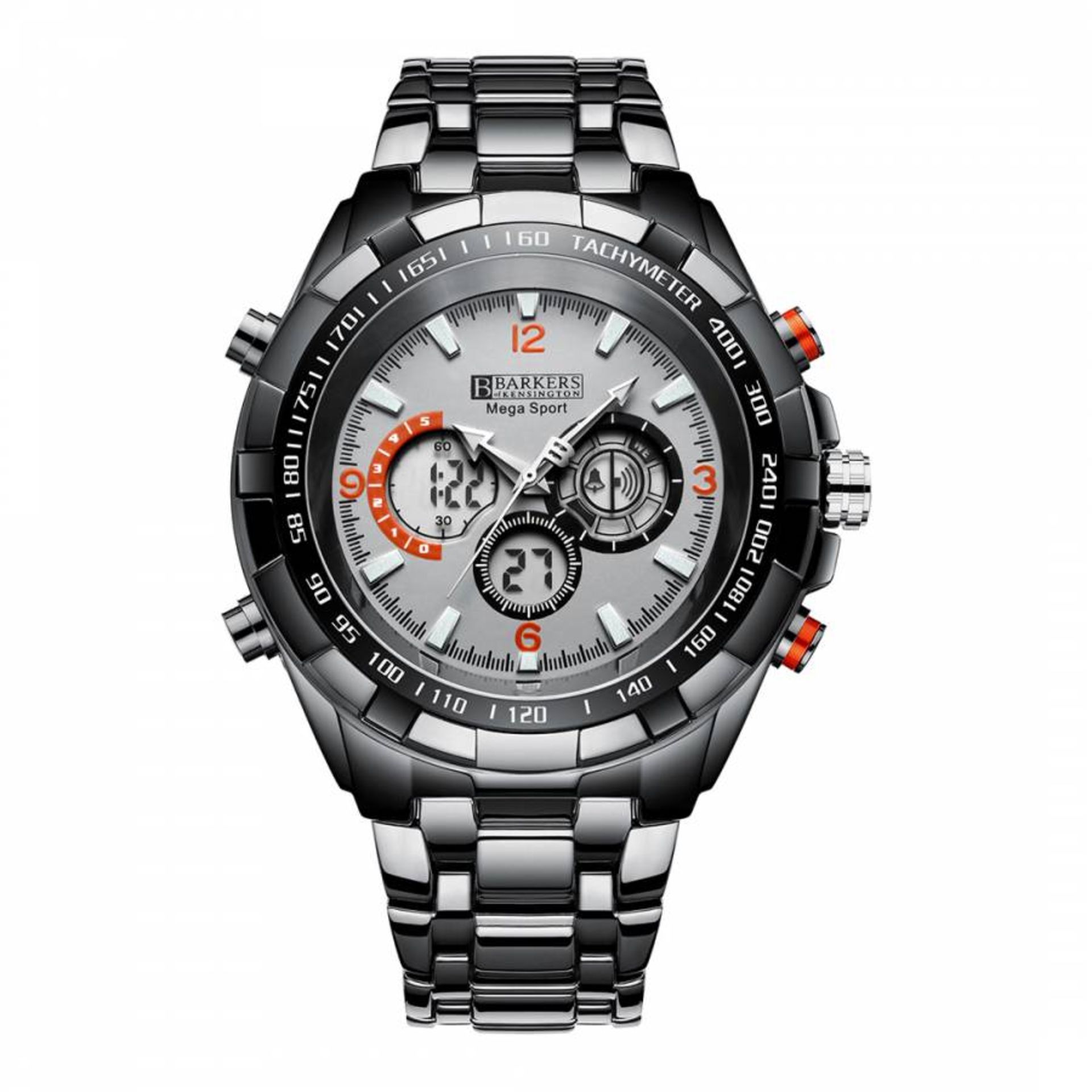 Barkers of Kensington Grey Mega Sports watch, New & boxed with a 5 year warranty included