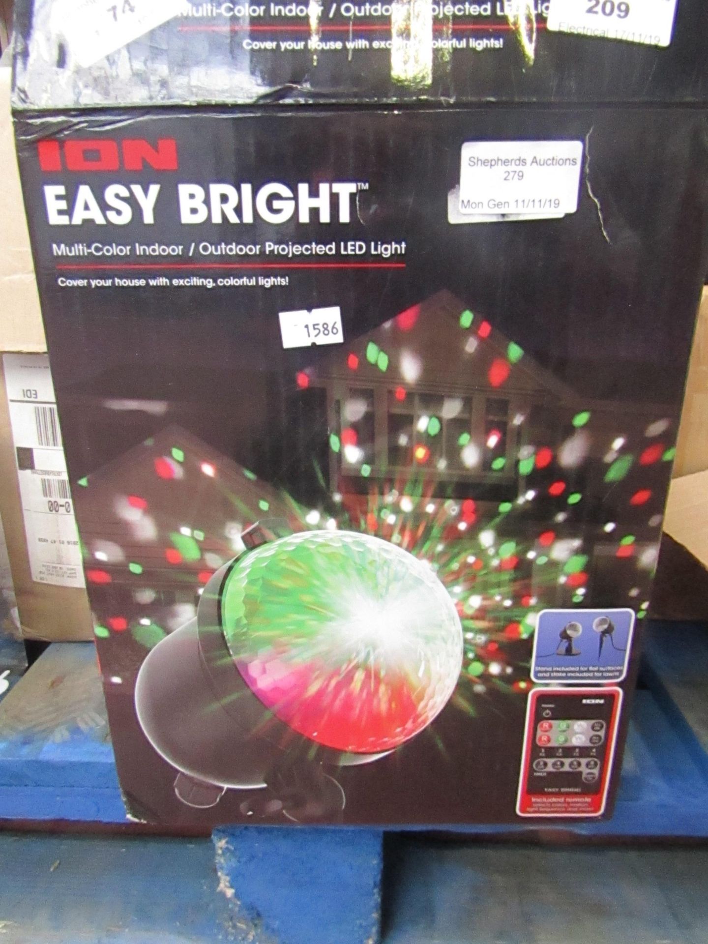 ION - Easy bright Multi-coloured LED projected light, untested and boxed.