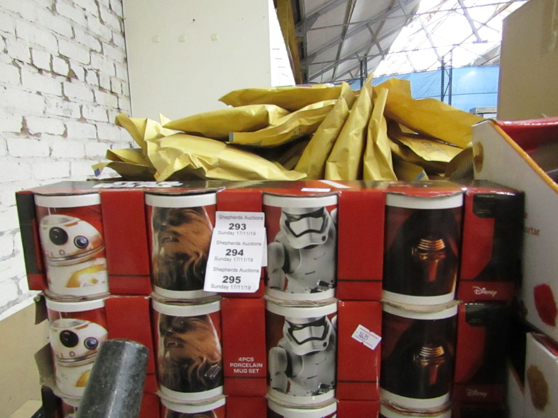 Set of 4 Star Wars porcelain cups, new and boxed.