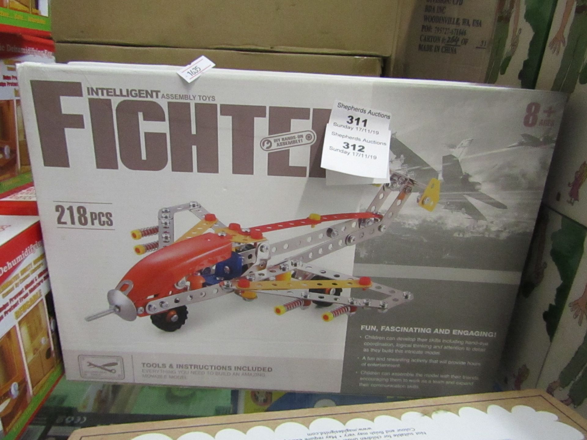 Intelligent Assembly Toys fighter plane 218 piece building set, new and boxed.