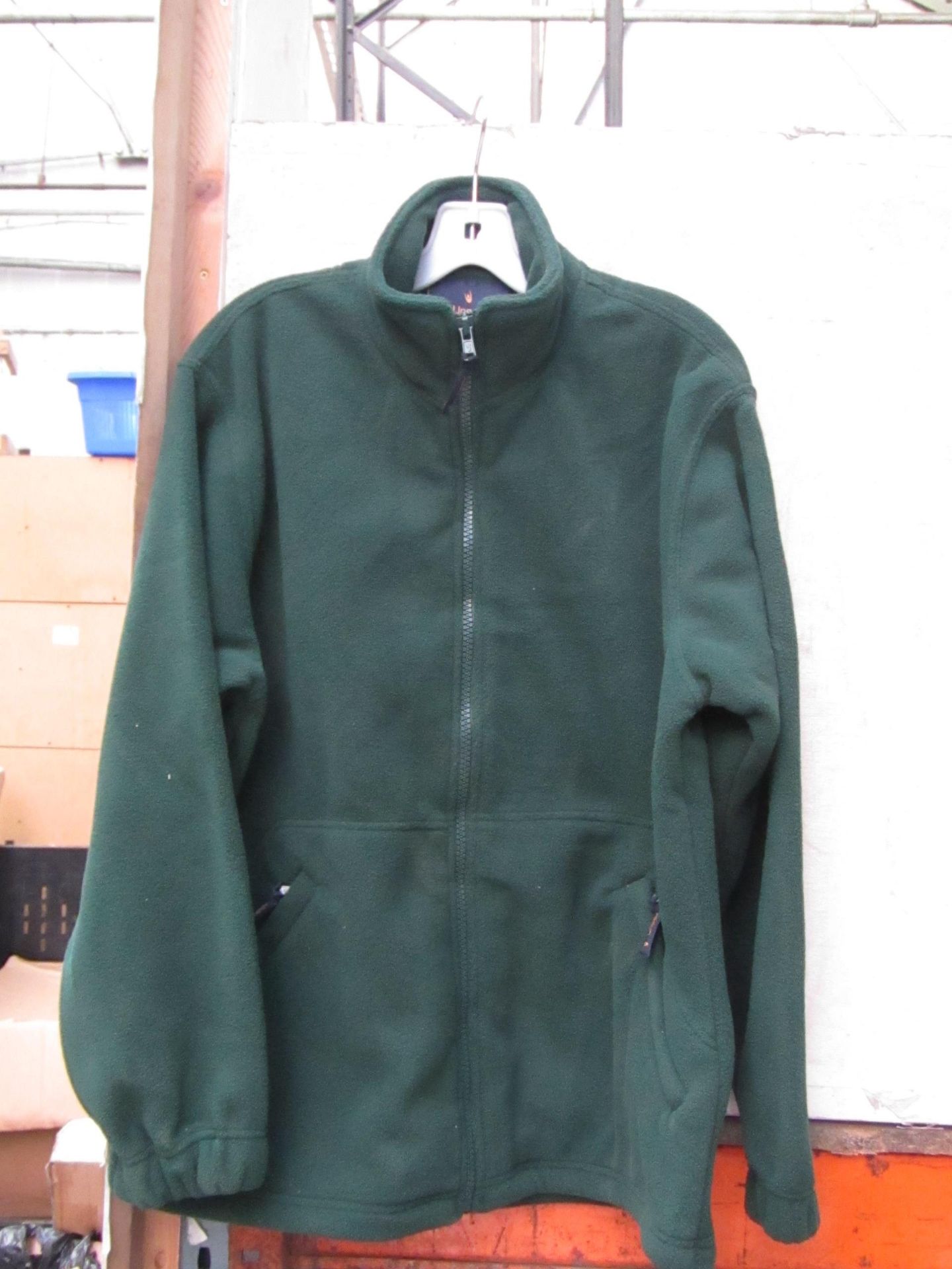 Uneek Premium Green Fleece jacket, new, size Medium