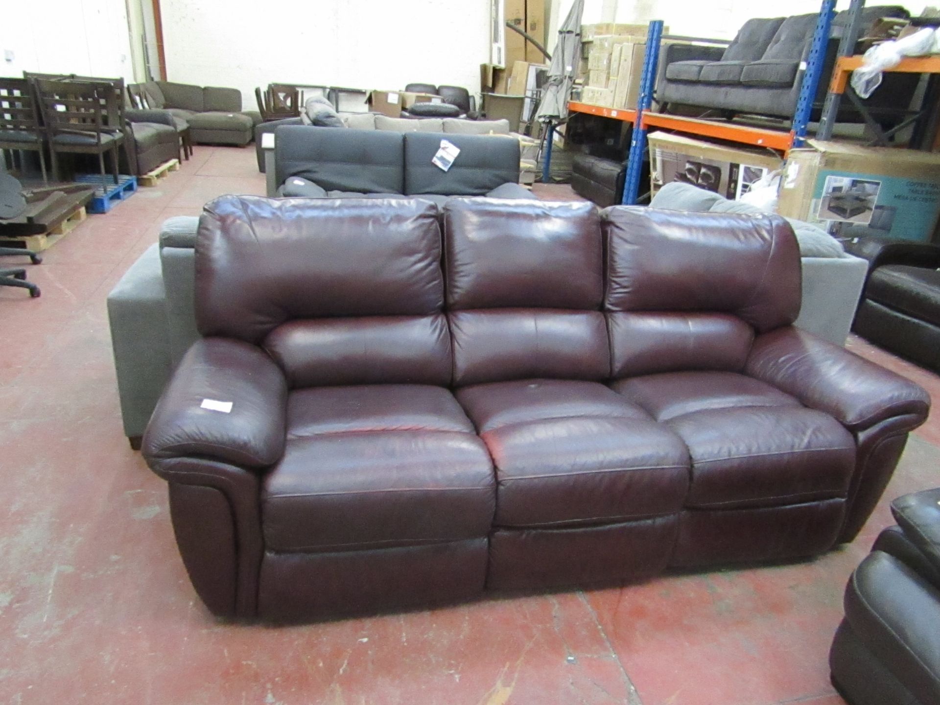 La-Z-Boy ox Blood 3 seater electric reclining sofa, no power supply to check the mechanism is