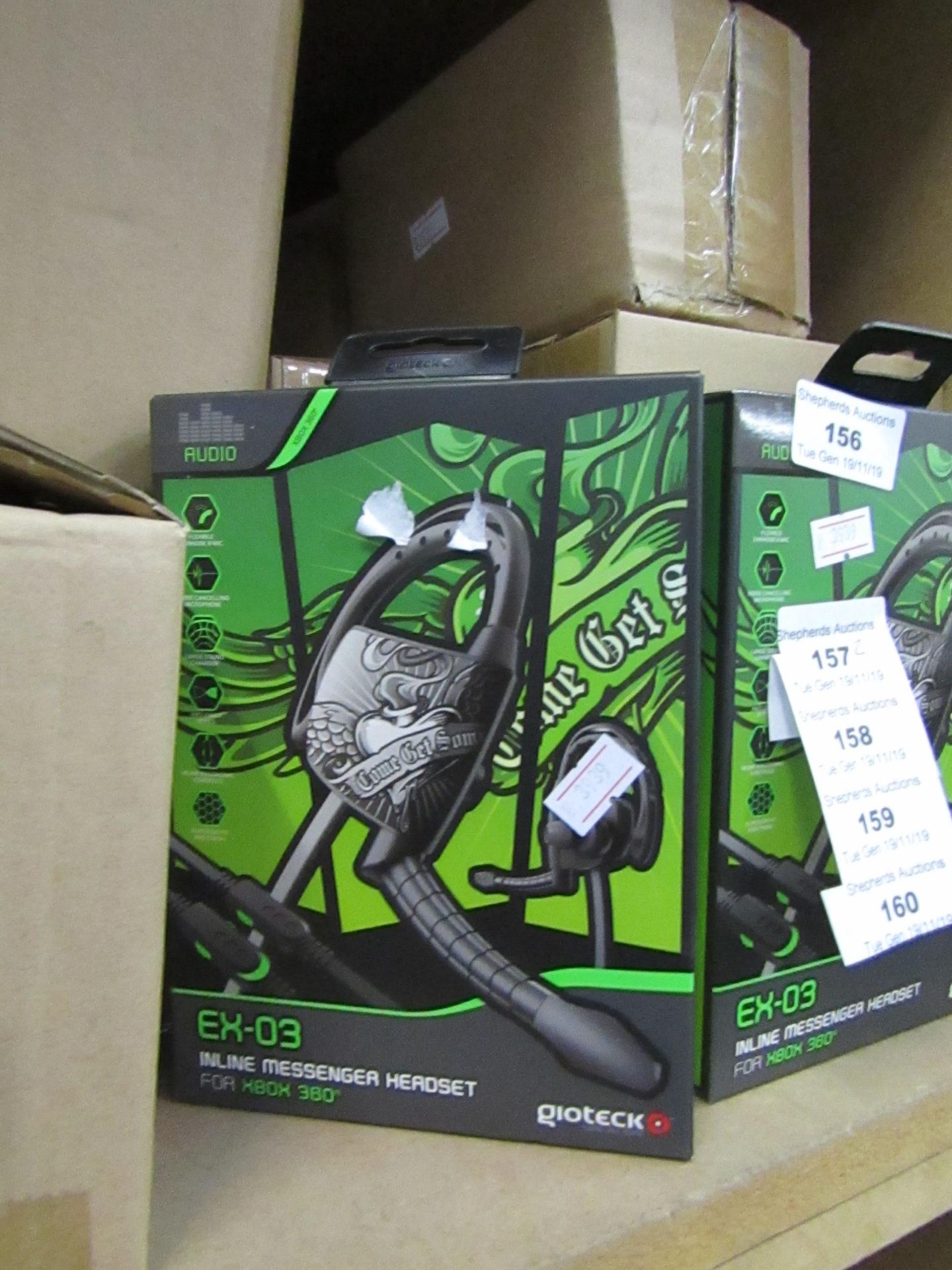 2x Gioteck EX-03 Inline Messenger Headset for Xbox 360. new & packaged.