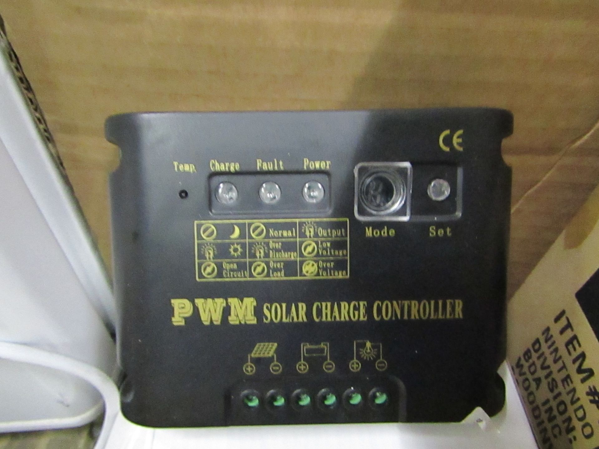 PWM solar charge controller, untested and boxed.
