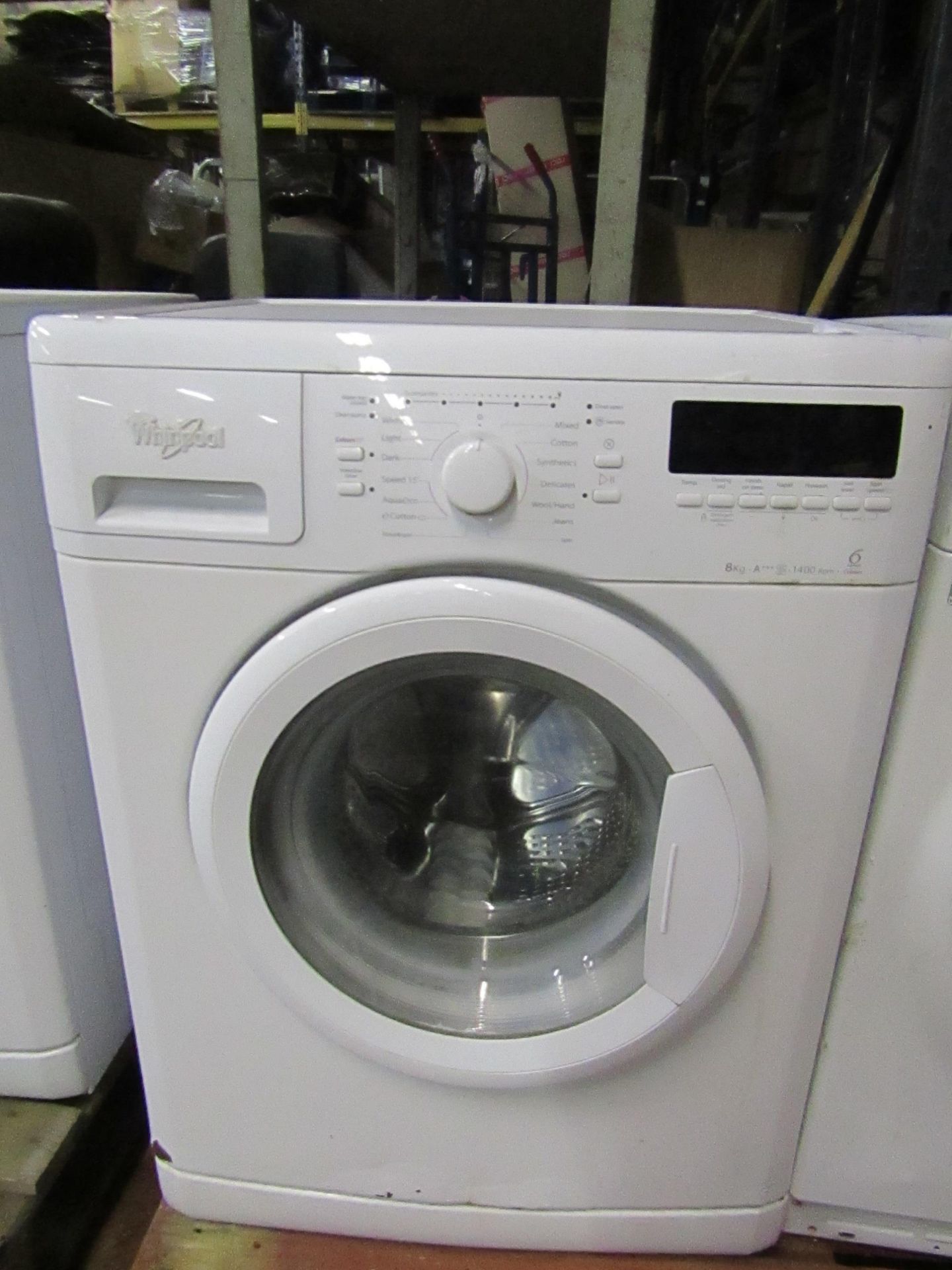Whirlpool 6th Sense Colours 8Kg washing machine, no power.