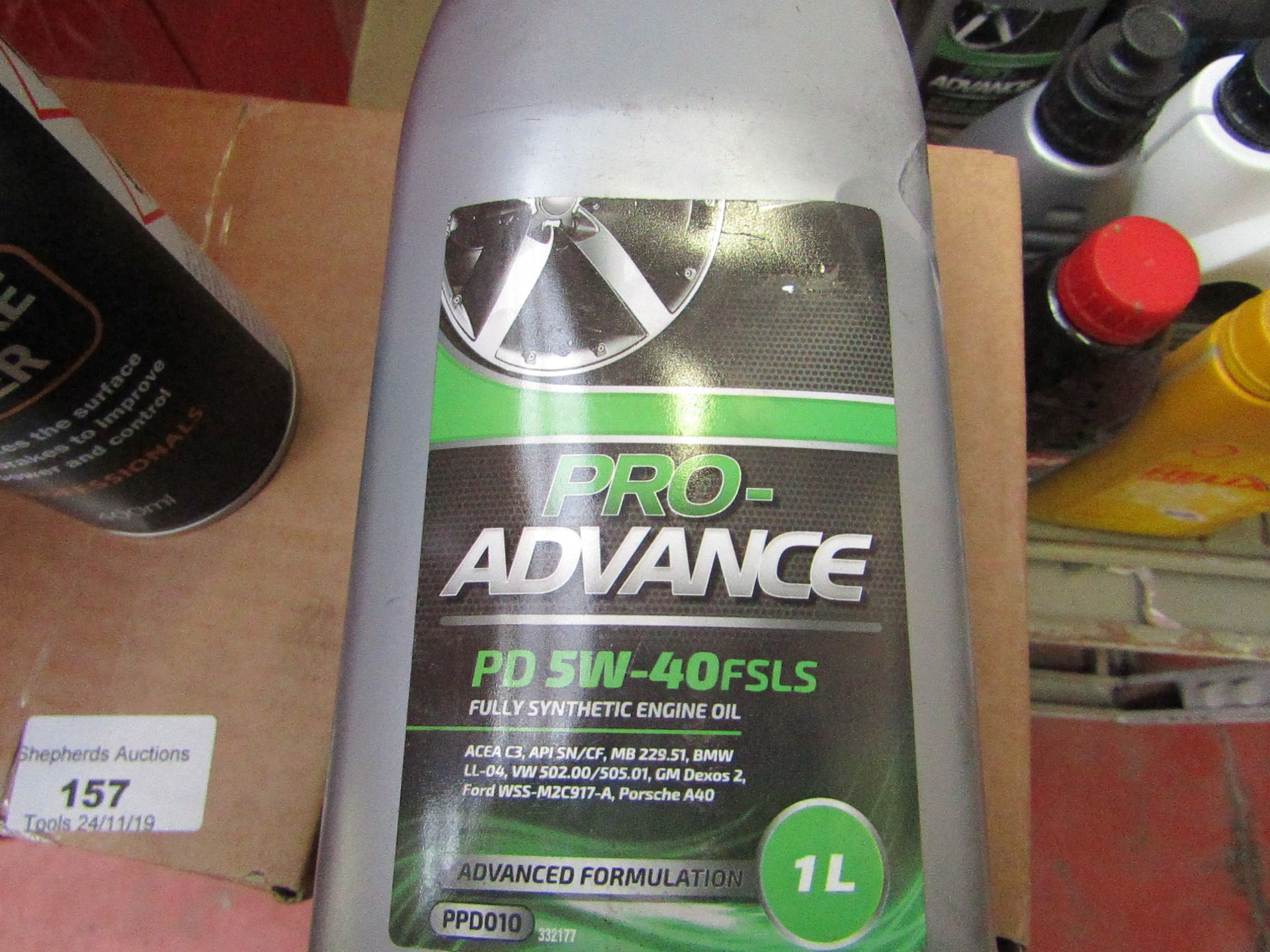 1ltr bottle of Pro Advance PD5W-40 FSLS fully synthetic engine oil, new
