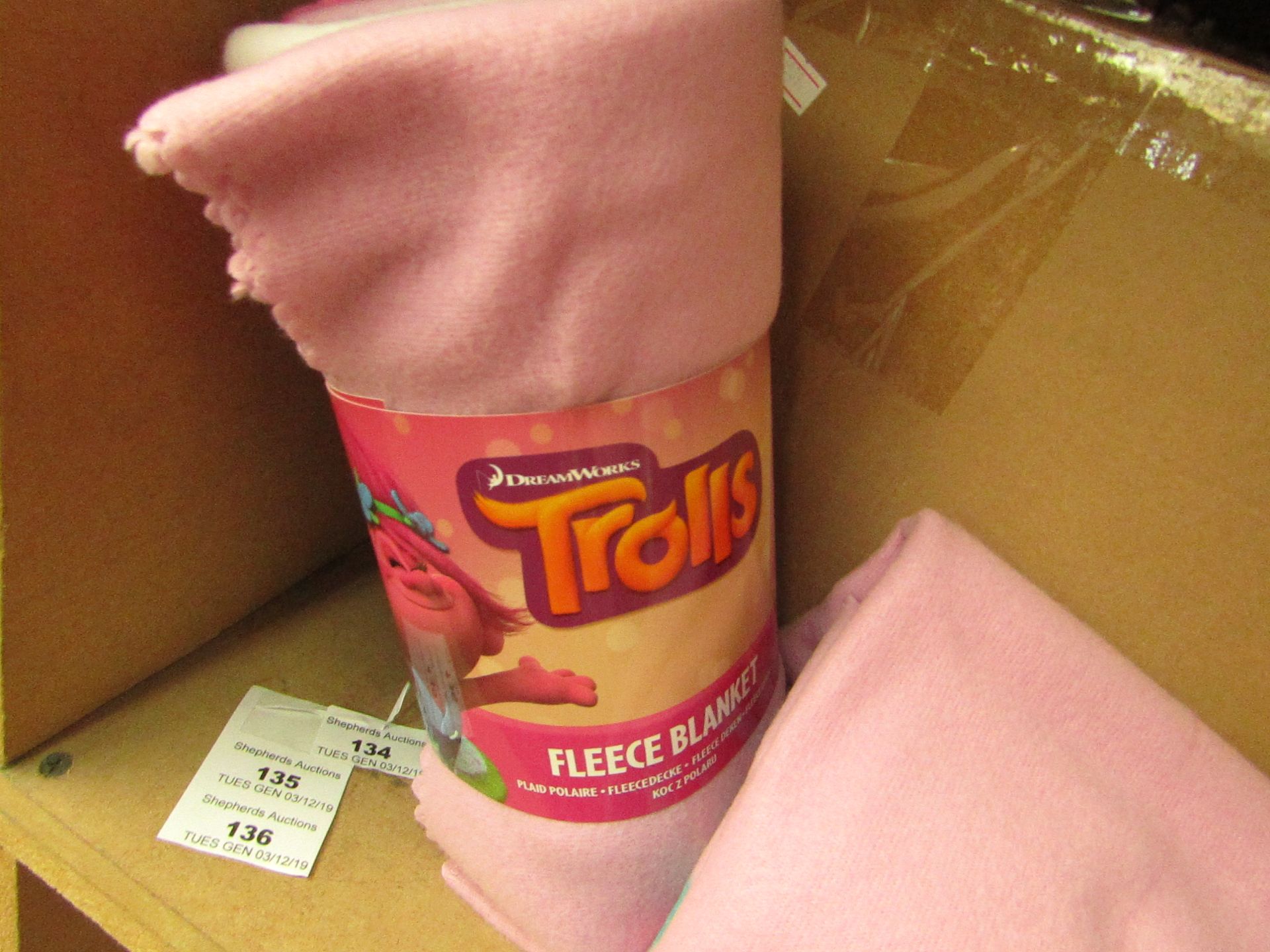 Trolls Fleece Blanket. New with Tags. Ideal Stocking filler.