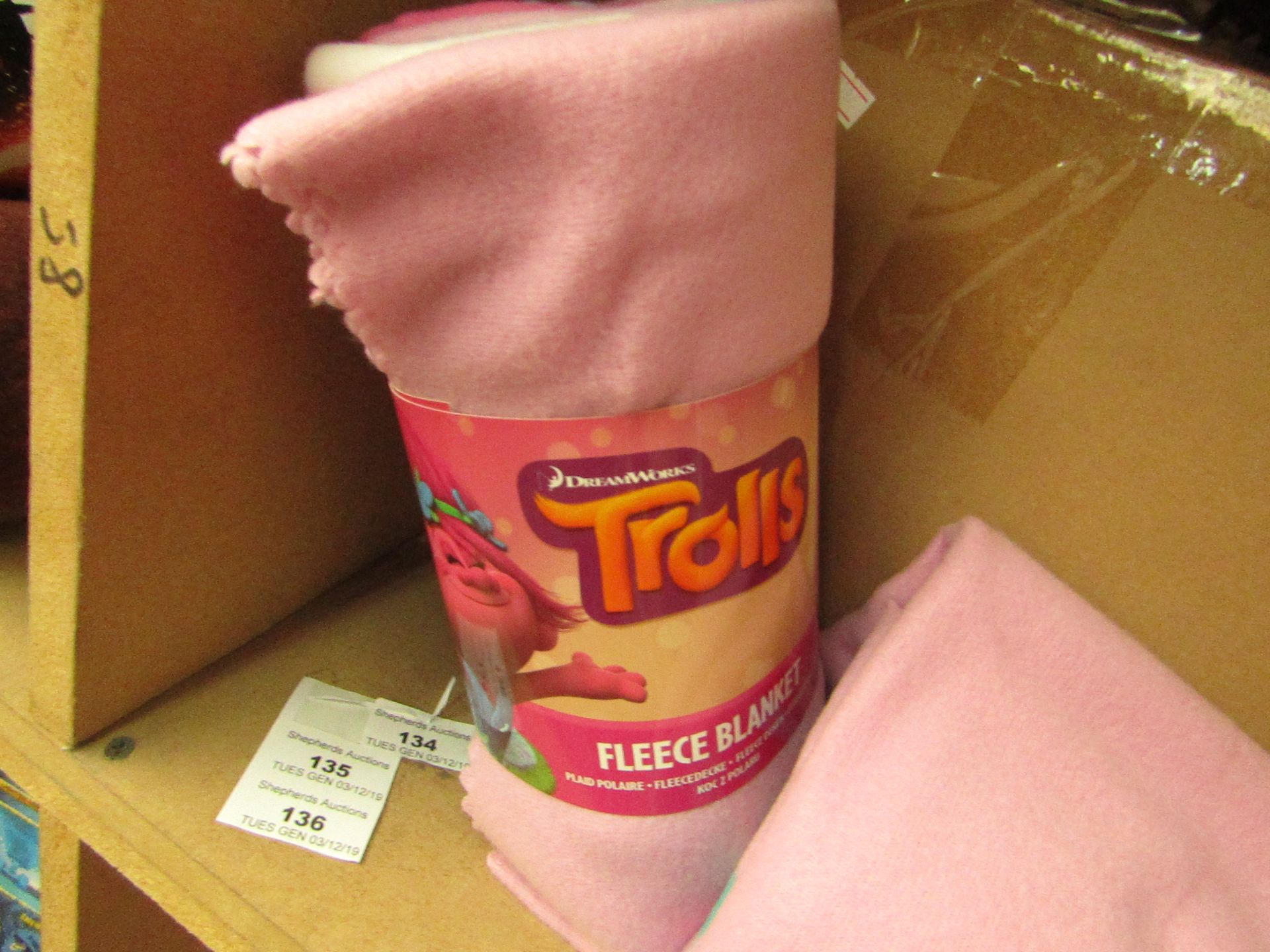 Trolls Fleece Blanket. New with Tags. Ideal Stocking filler.