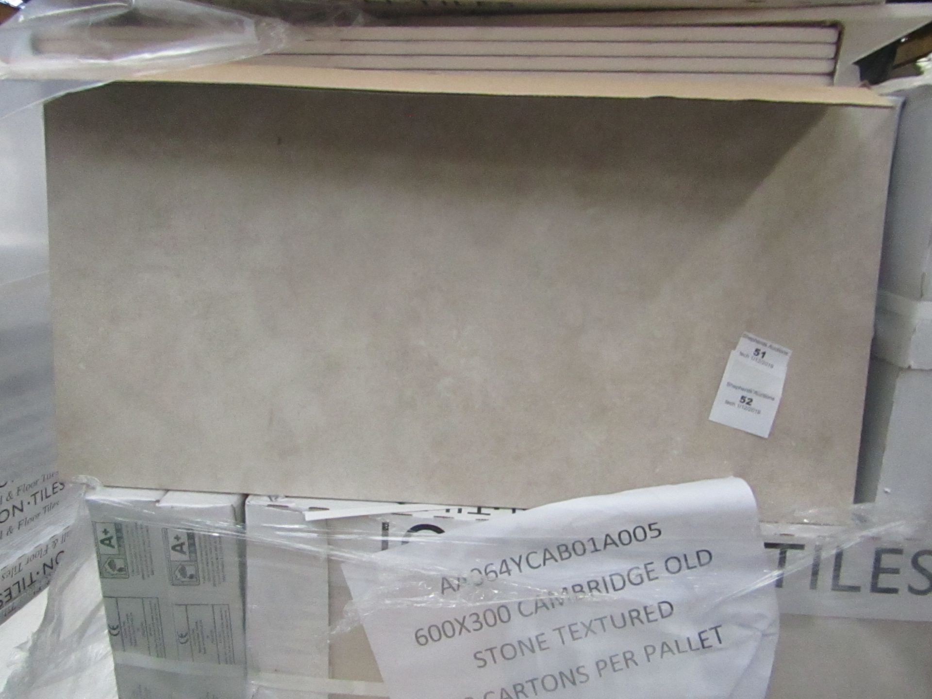 10x Packs of 5 Cambridge Old Stone textured 300x600 wall and Floor Tiles By Johnsons, New, the RRP