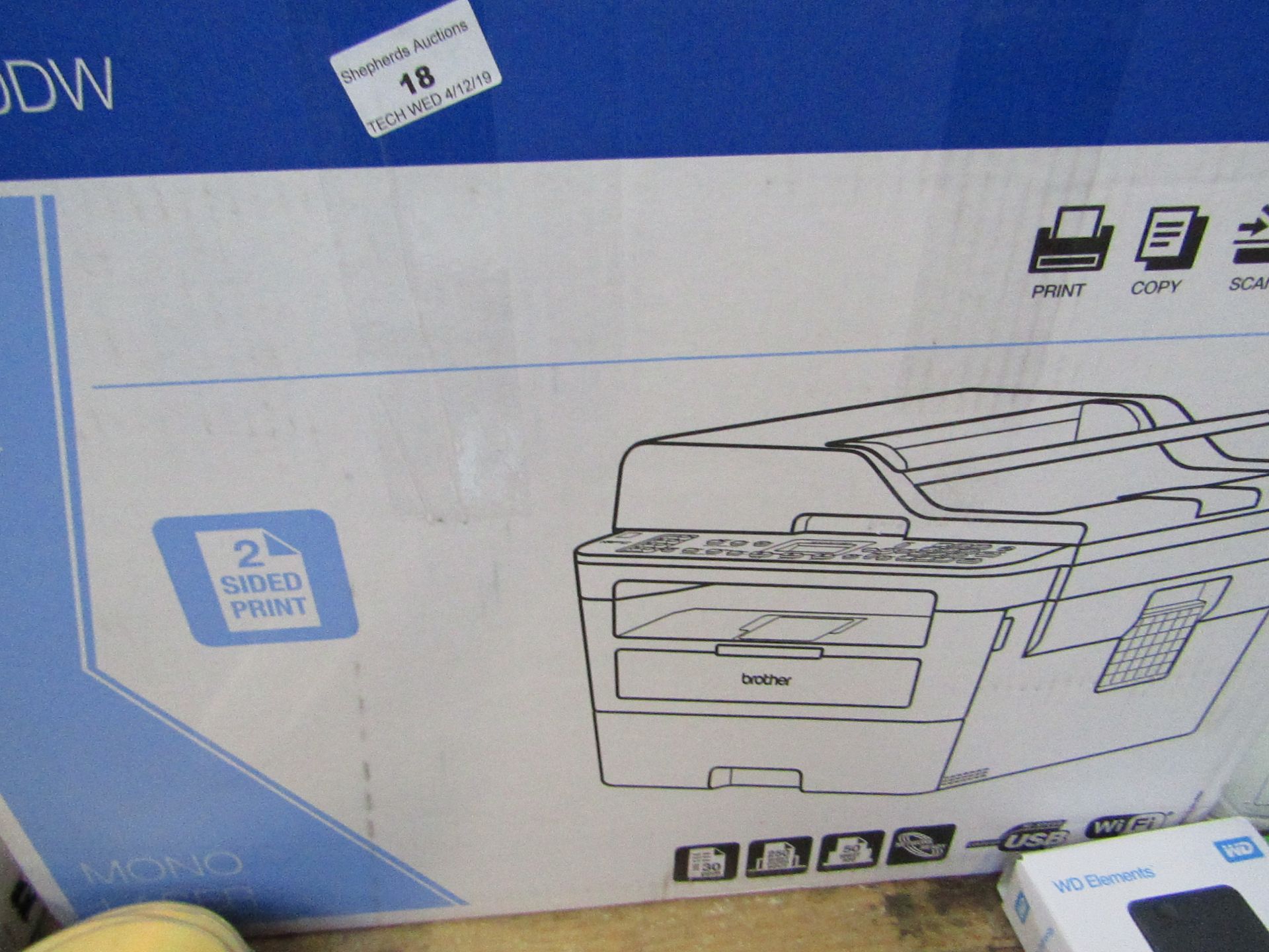 Brother MFC-L2710DW multi function printer, boxed and unchecked, RRP £100