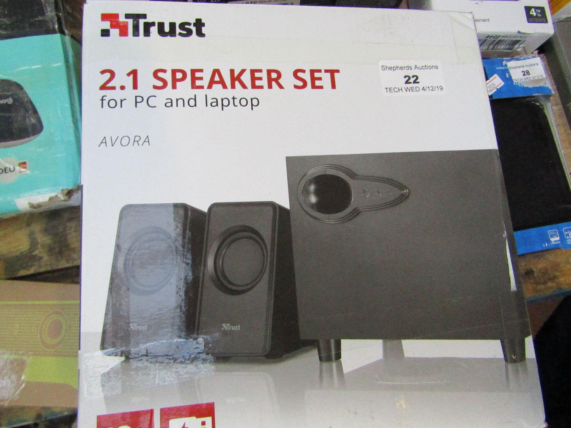 Trust Avora 2.1 Speaker set for alptop and PC, Boxed and unchecked