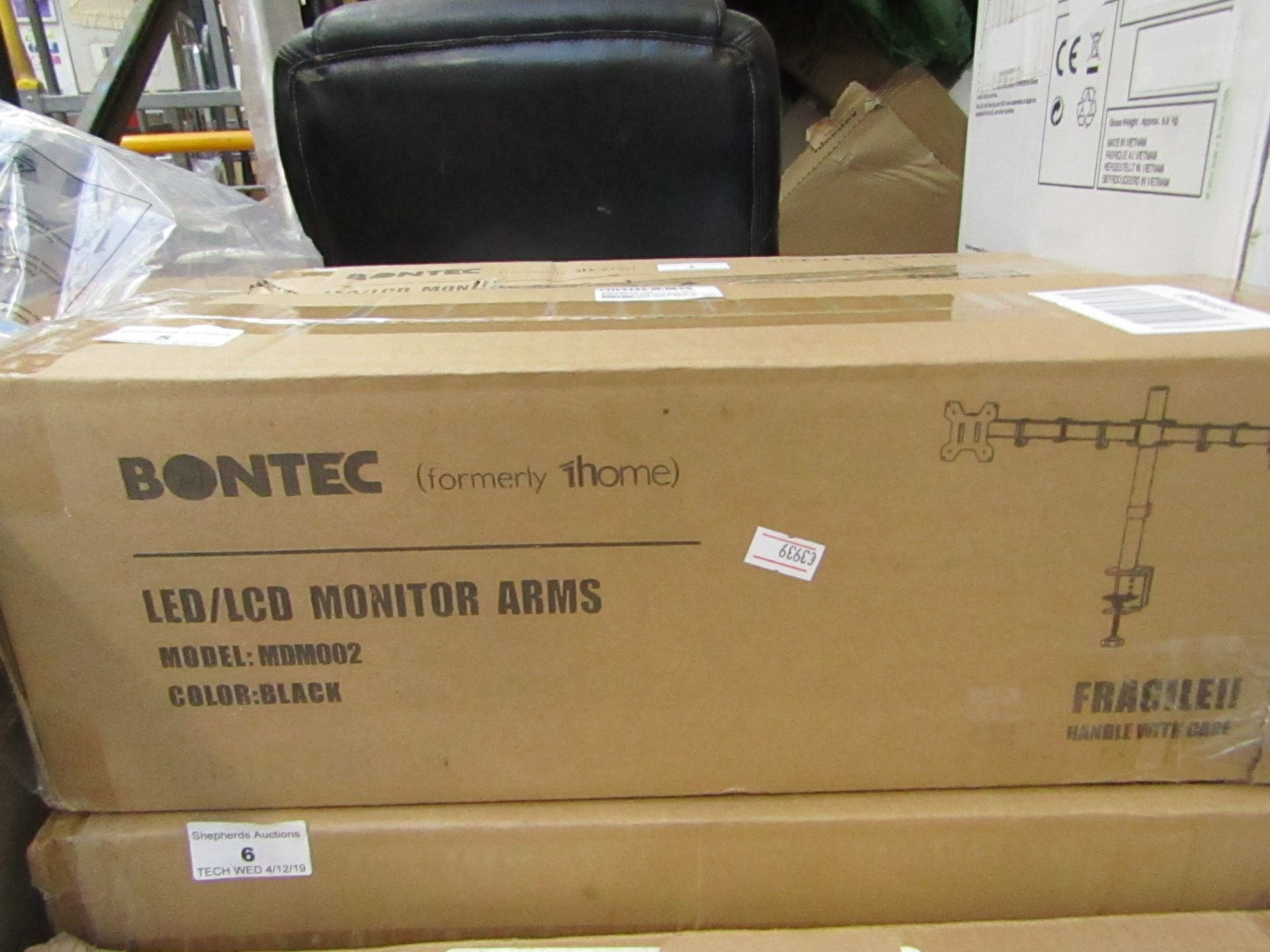 Bontec LED/LCD Monitor arms in black, boxed and unchecked