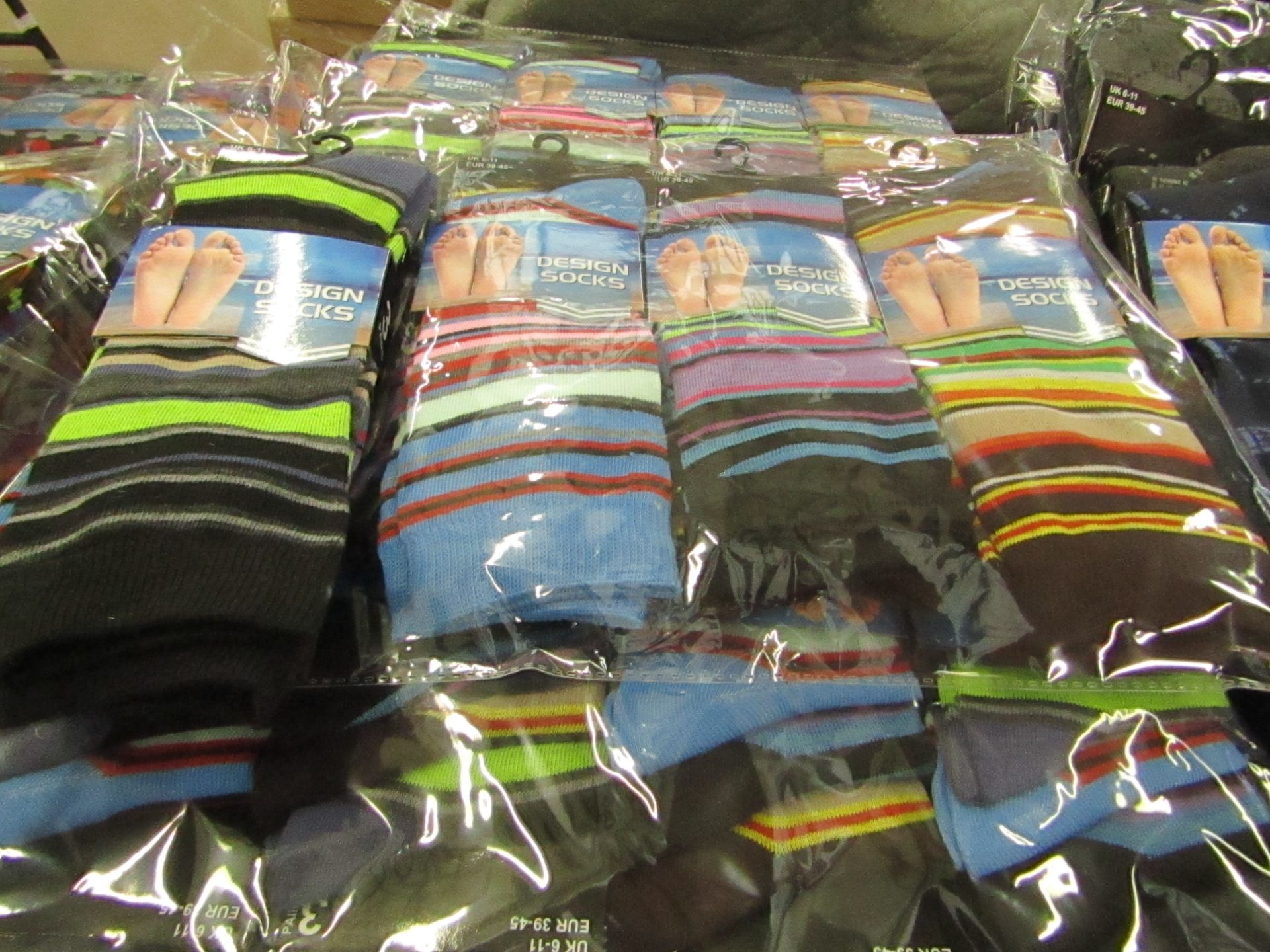 Pack of 12 pairs Mens Design Patterned Socks size 6-11 all new in packaging