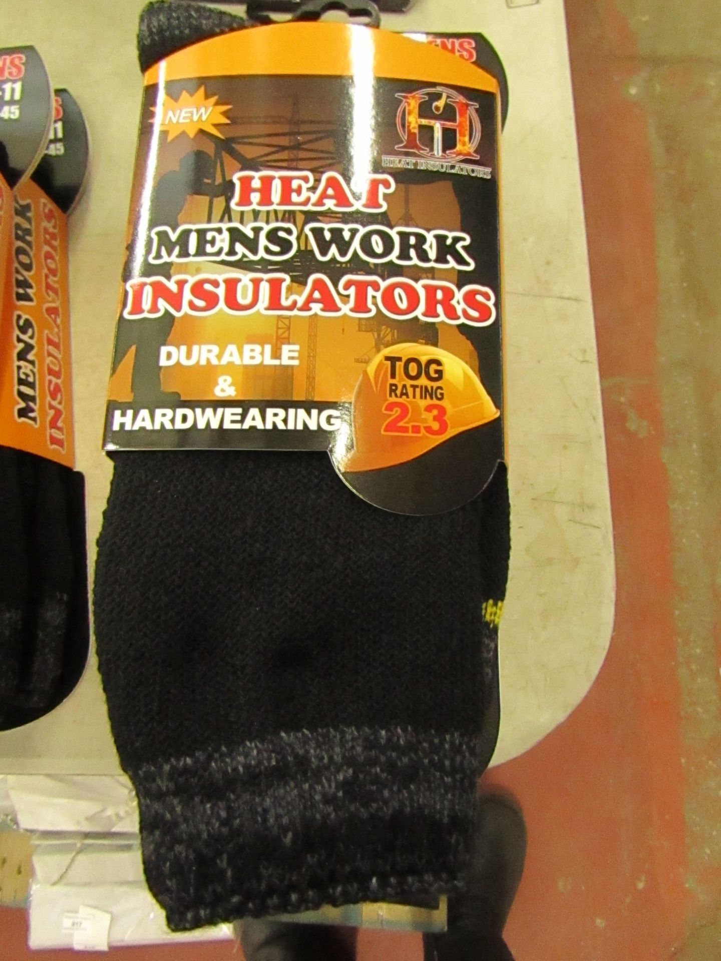 2 x pairs of Men's Heat Mens Work Insulators 2.3 tog rating Durable & Hardwearing with Super