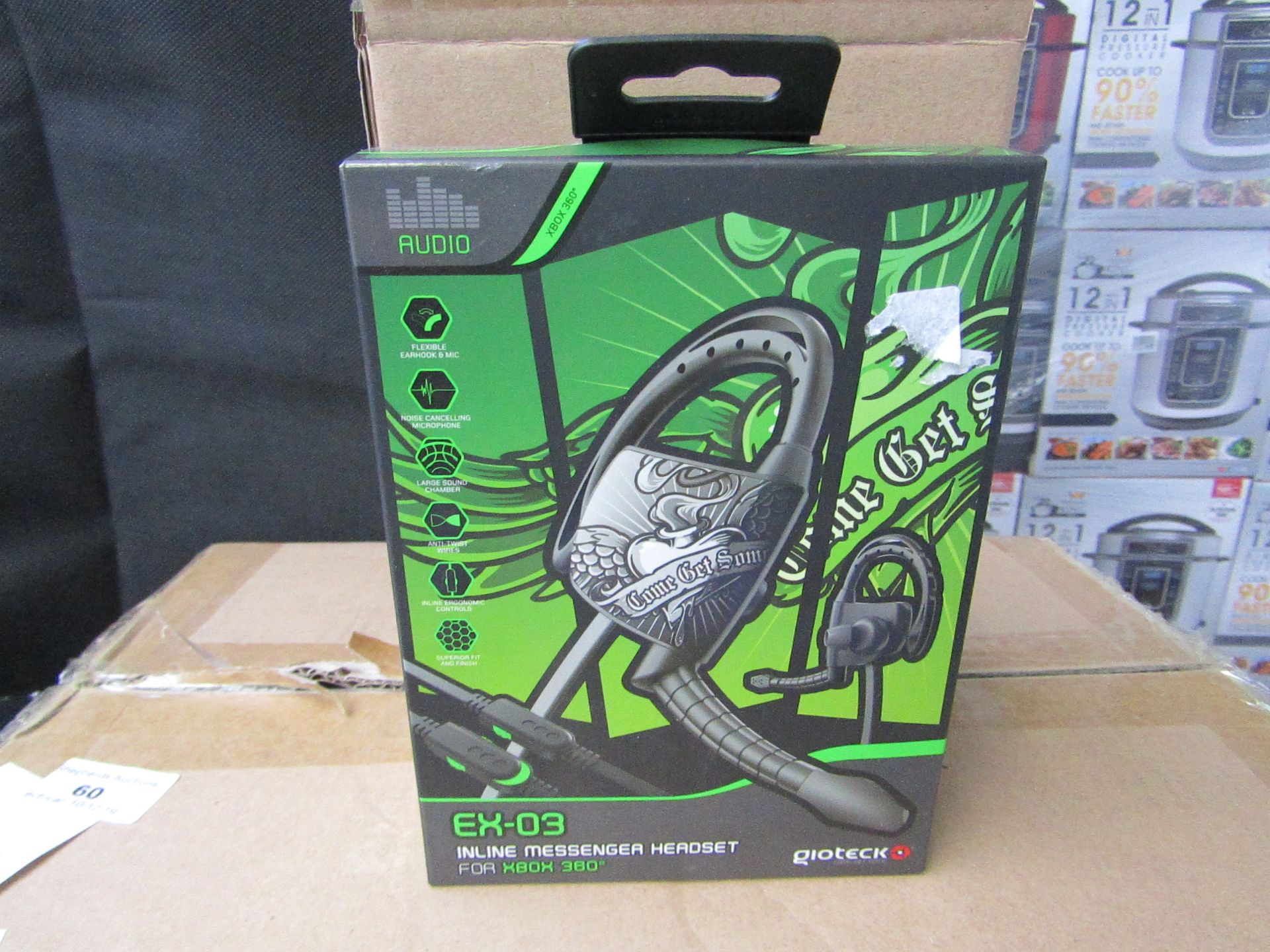 2x Gioteck EX-03 inline messenger headset (XBOX 360), new and boxed.