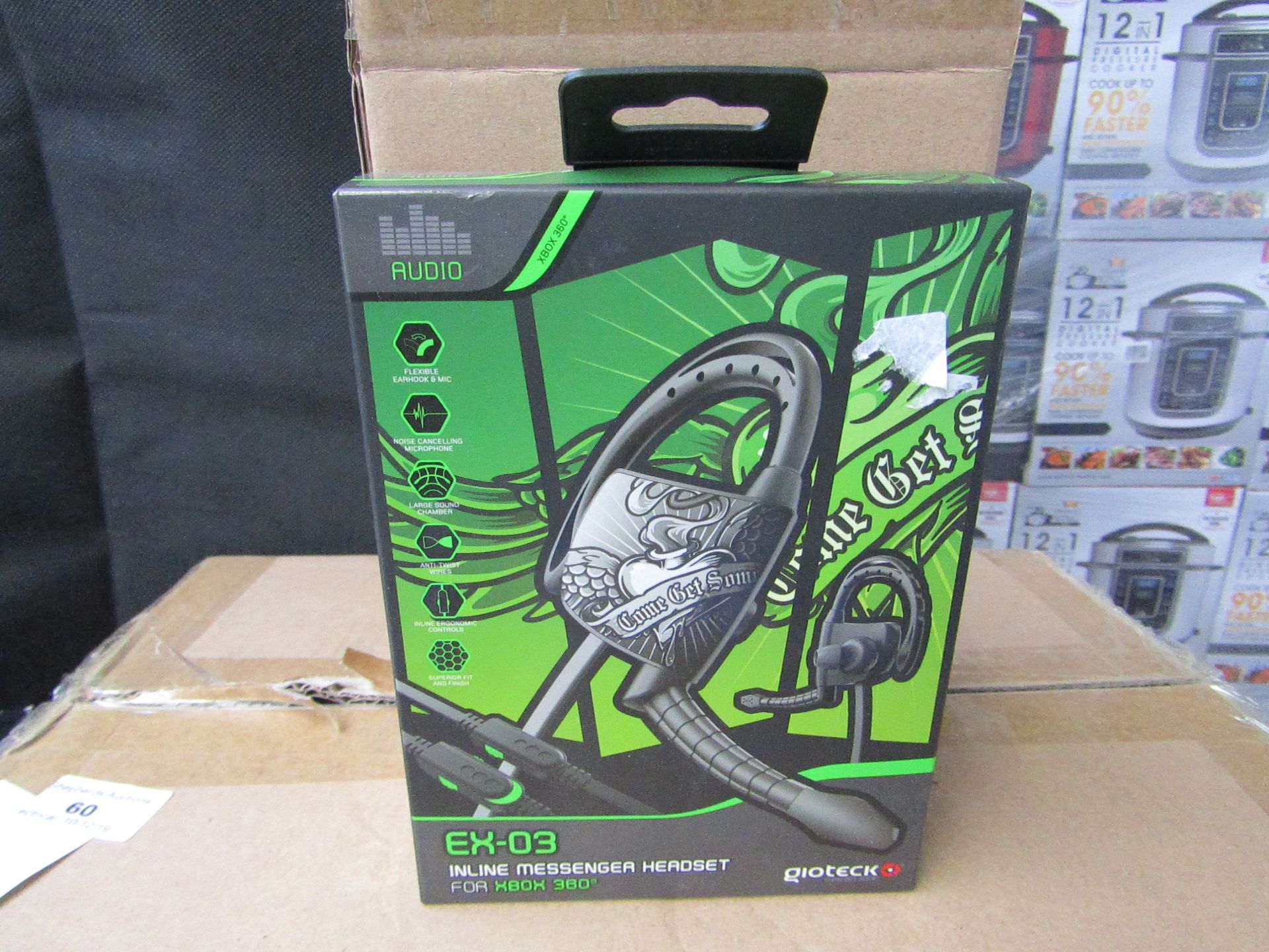 2x Gioteck EX-03 inline messenger headset (XBOX 360), new and boxed.