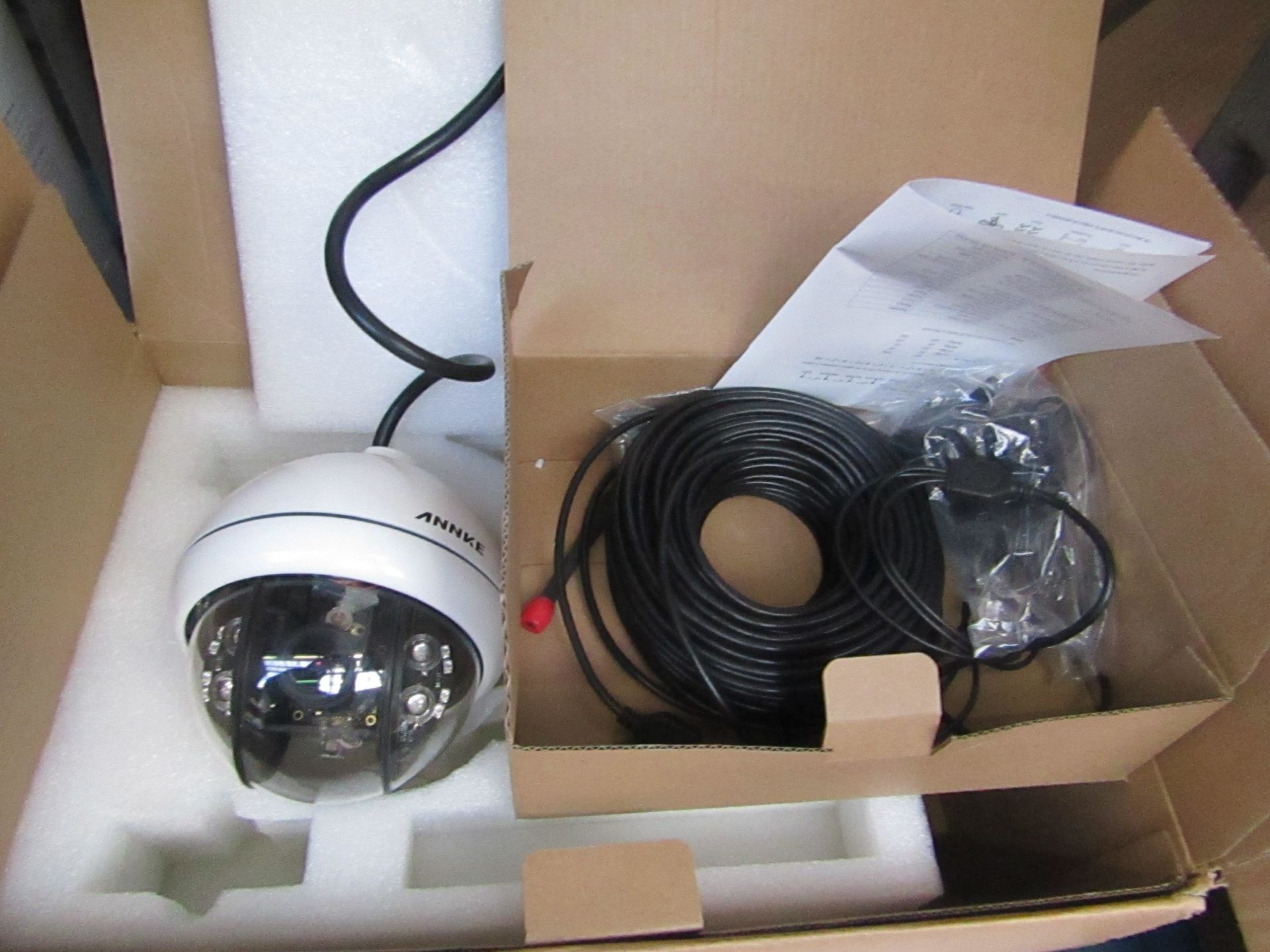 Annke multi-functional PTZ camera, untested but complete and boxed.