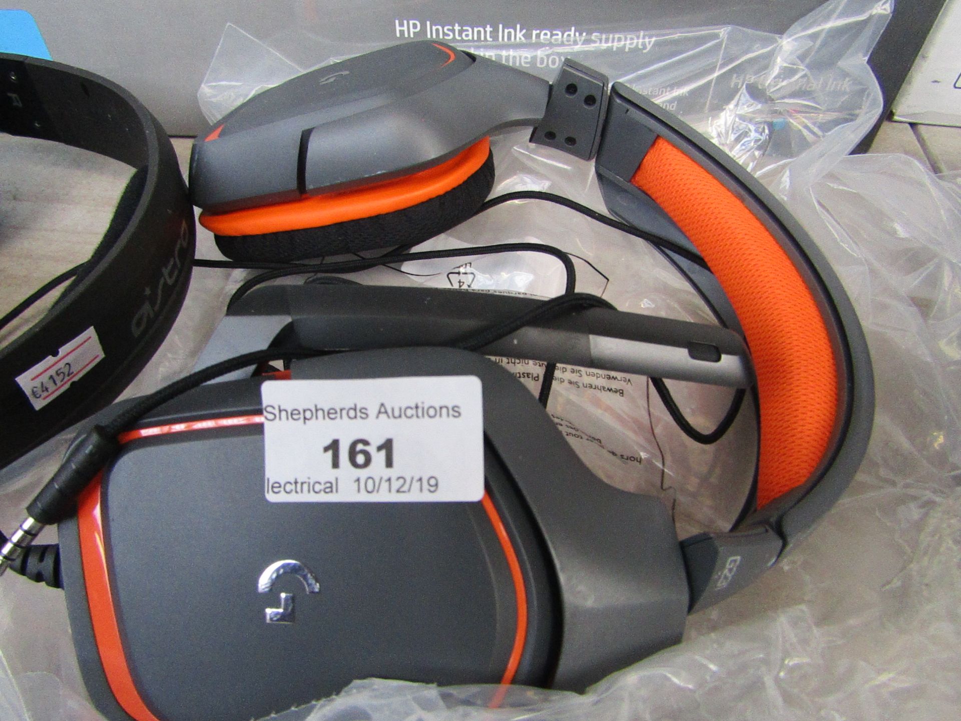 Logitech G231 PRODIGY Full-Size Headset (Orange/Black) Tested working. RRP Circa £70:00.