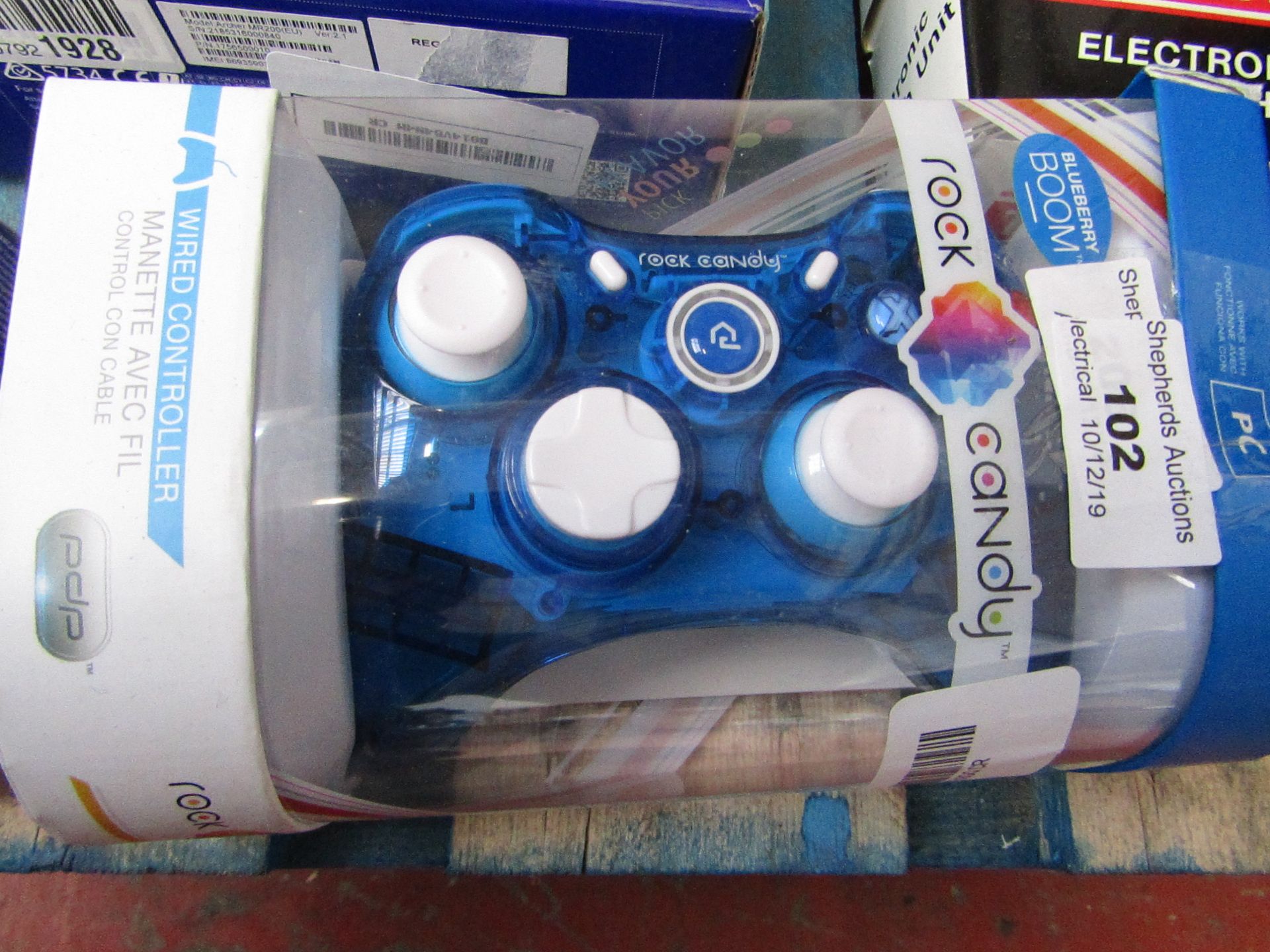 ROCK CANDY - Wired controller - Blueberry Boom, untested and packaged.