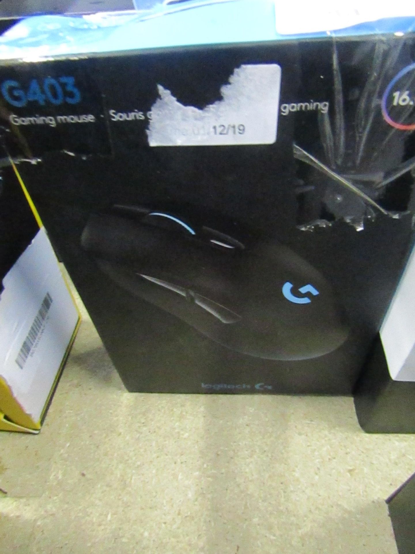 Logitech G403 gaming mouse, untested and boxed.