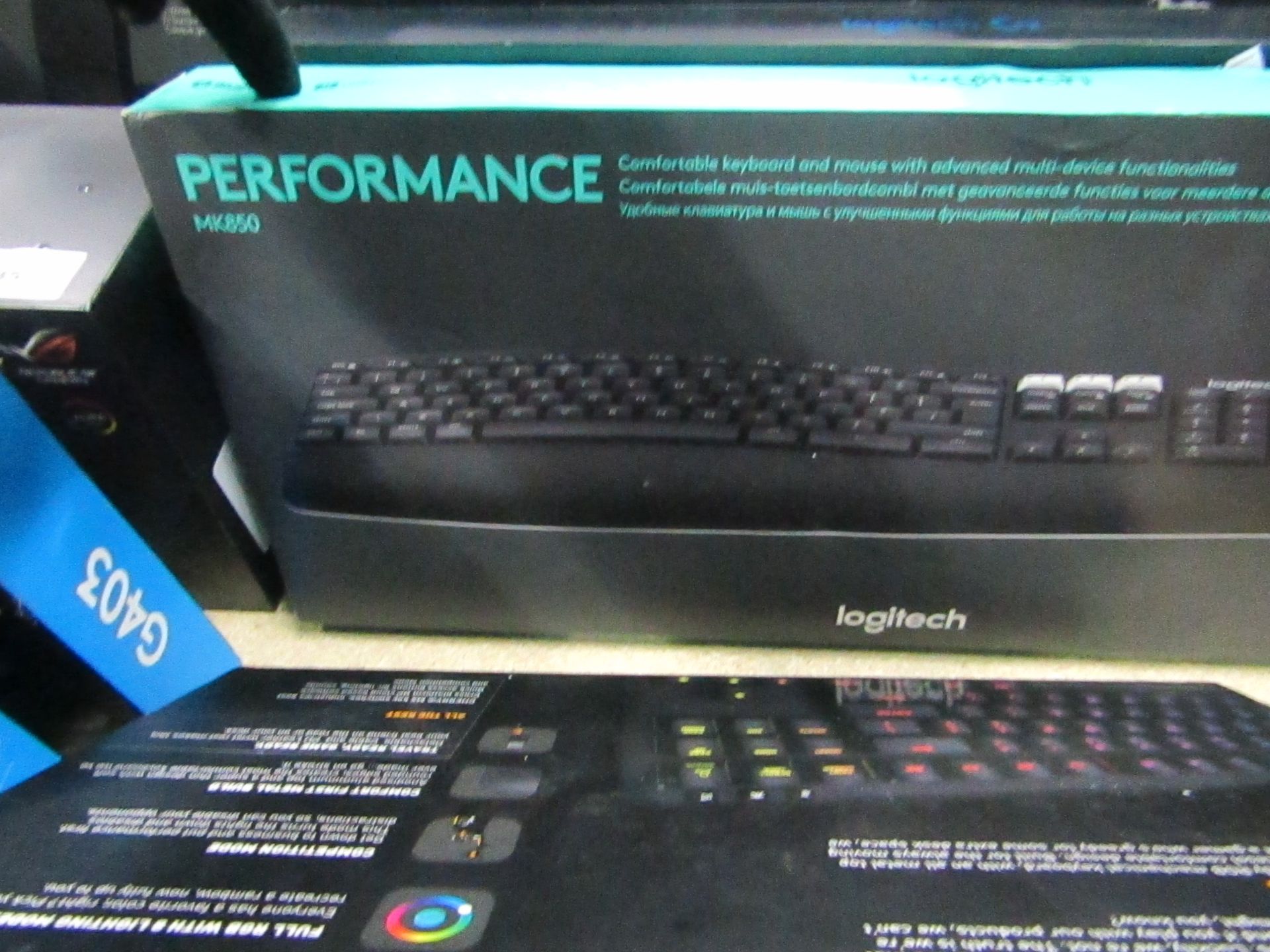 Logitech Bluetooth Performance MK850 keyboard, untested and boxed.