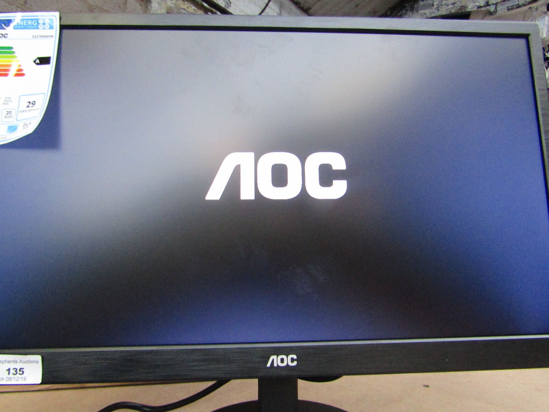 AOC E2270Sw LED 21.5" monitor, tested working and boxed. RRP £70.00