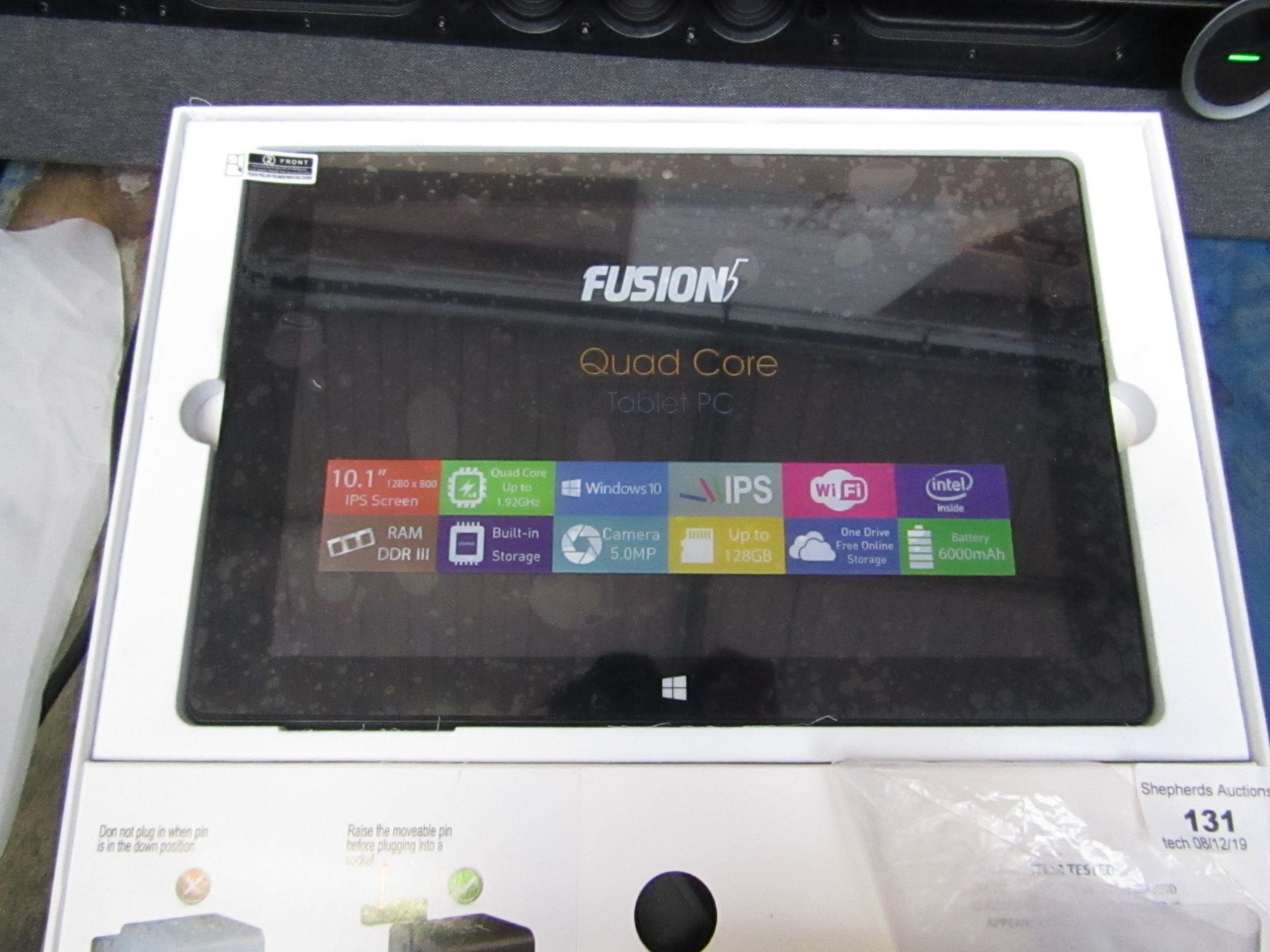 Fusion Quad Core tablet PC, tested working and boxed.