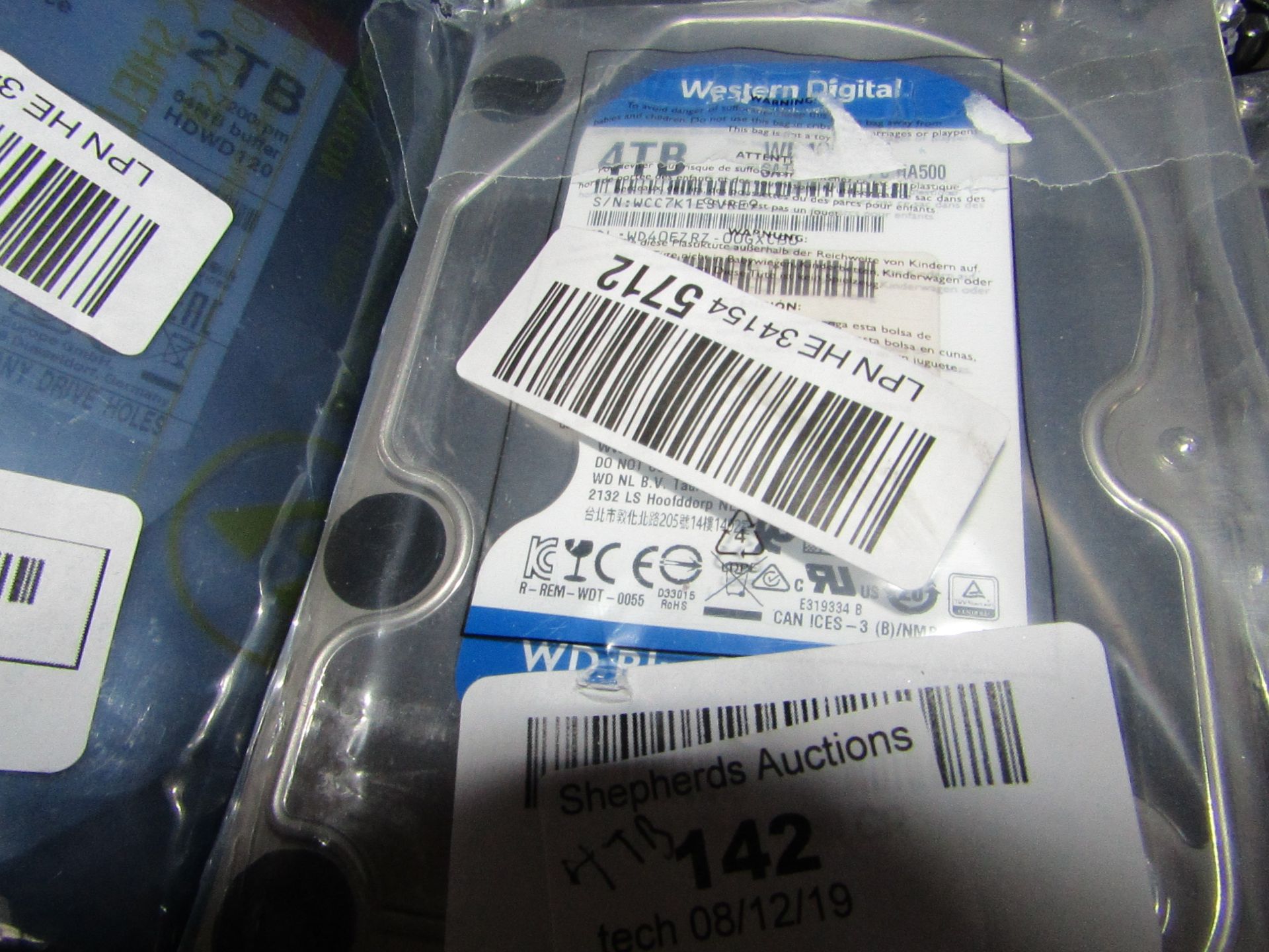 Western Digital 4TB hard drive, untested.