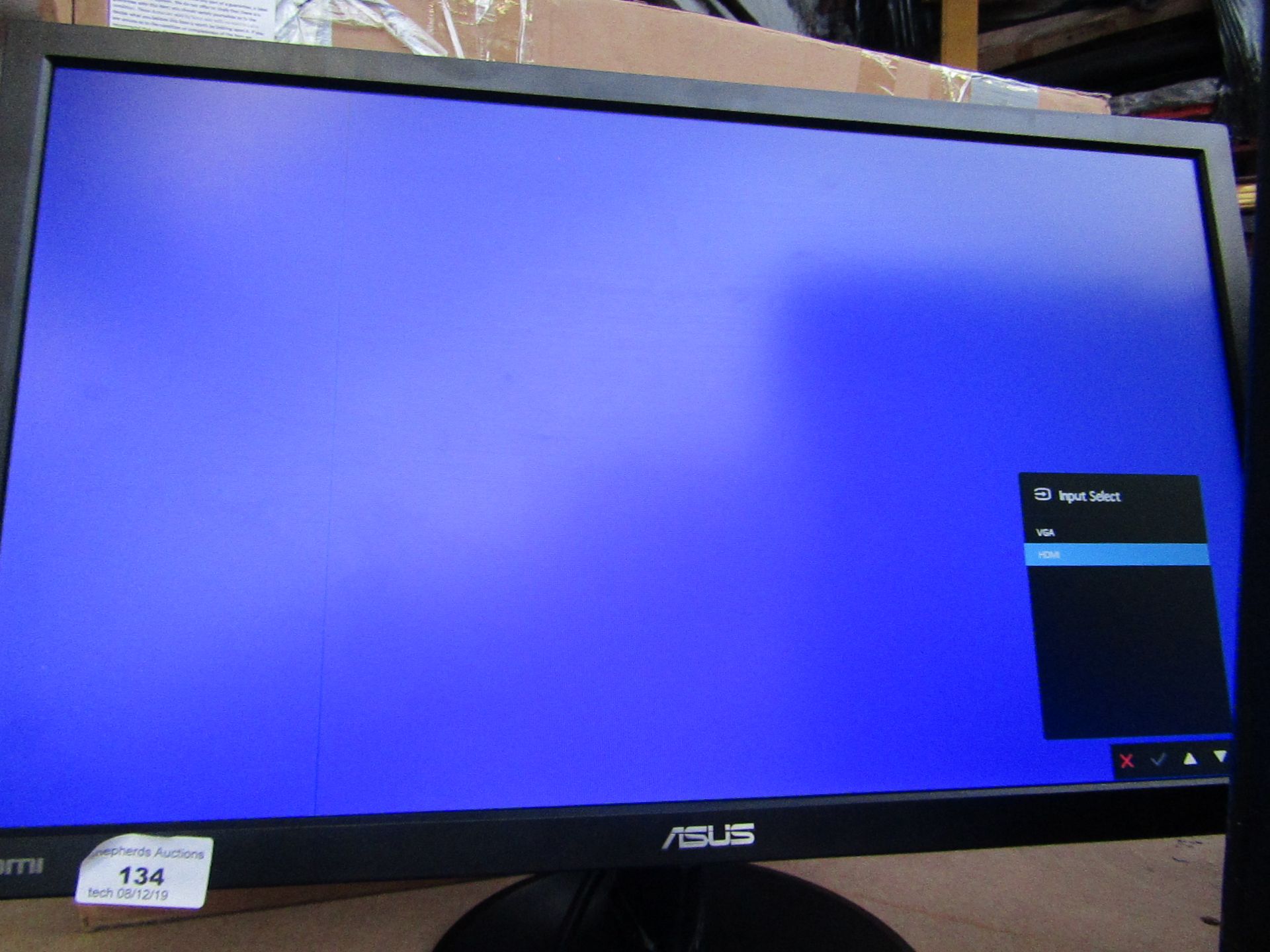 Asus VP228 21.5" LCD monitor, tested working but has line down the screen. Boxed. RRP £99.99