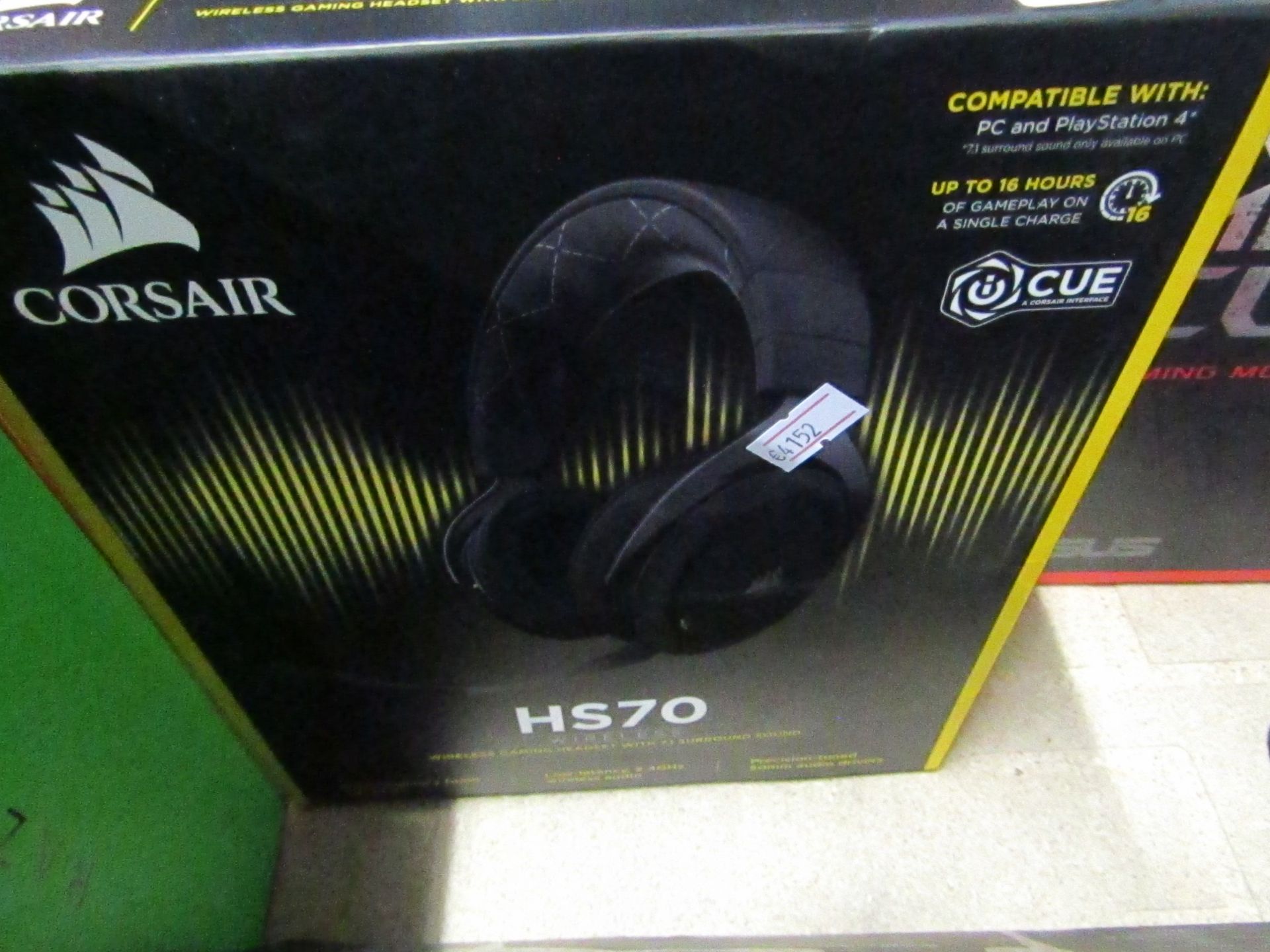 Corsair HS70 wireless 7.1 gaming headset, untested and boxed.