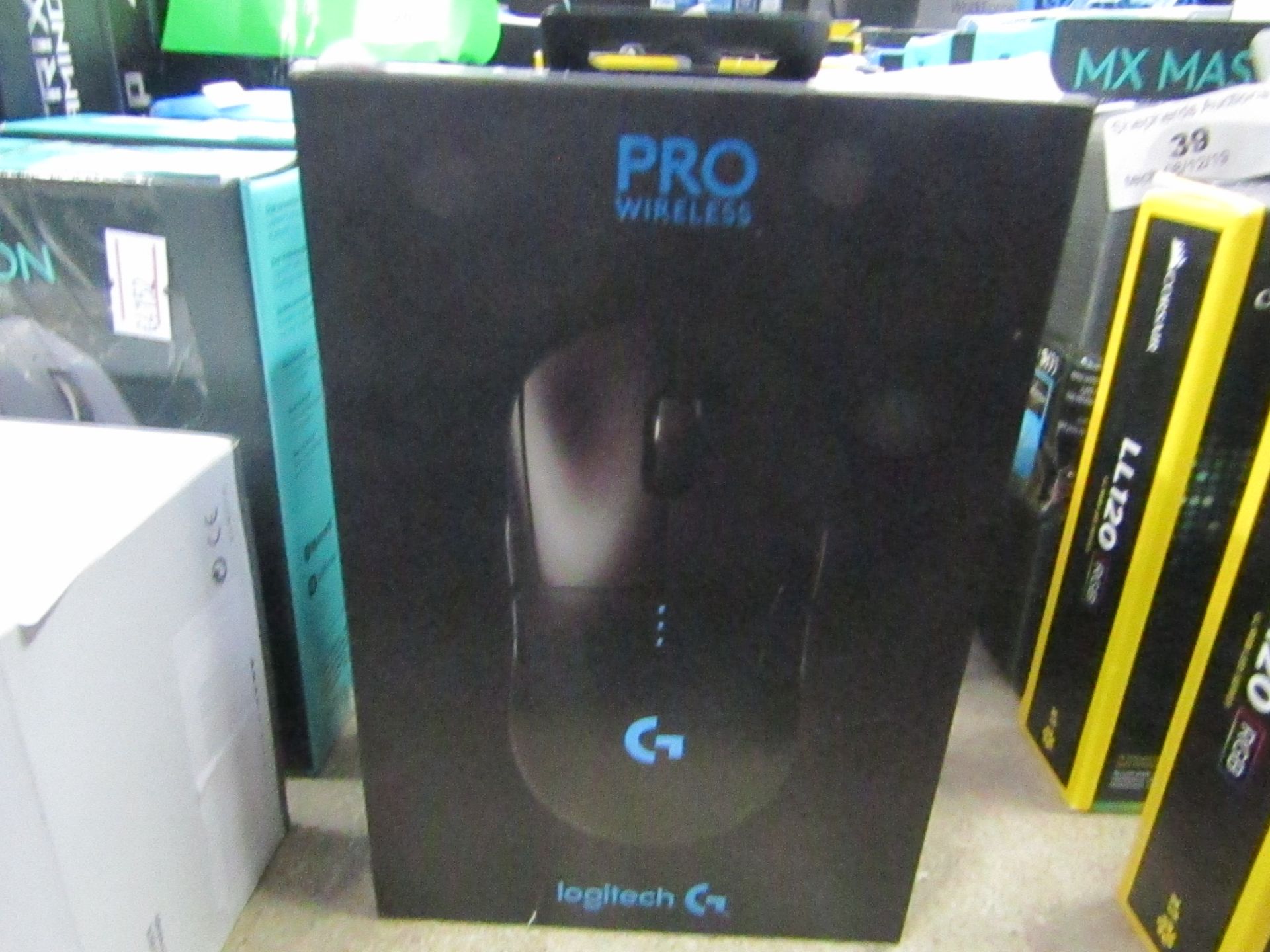 Logitech Pro wireless gaming mouse, tested working and boxed. RRP £129.99