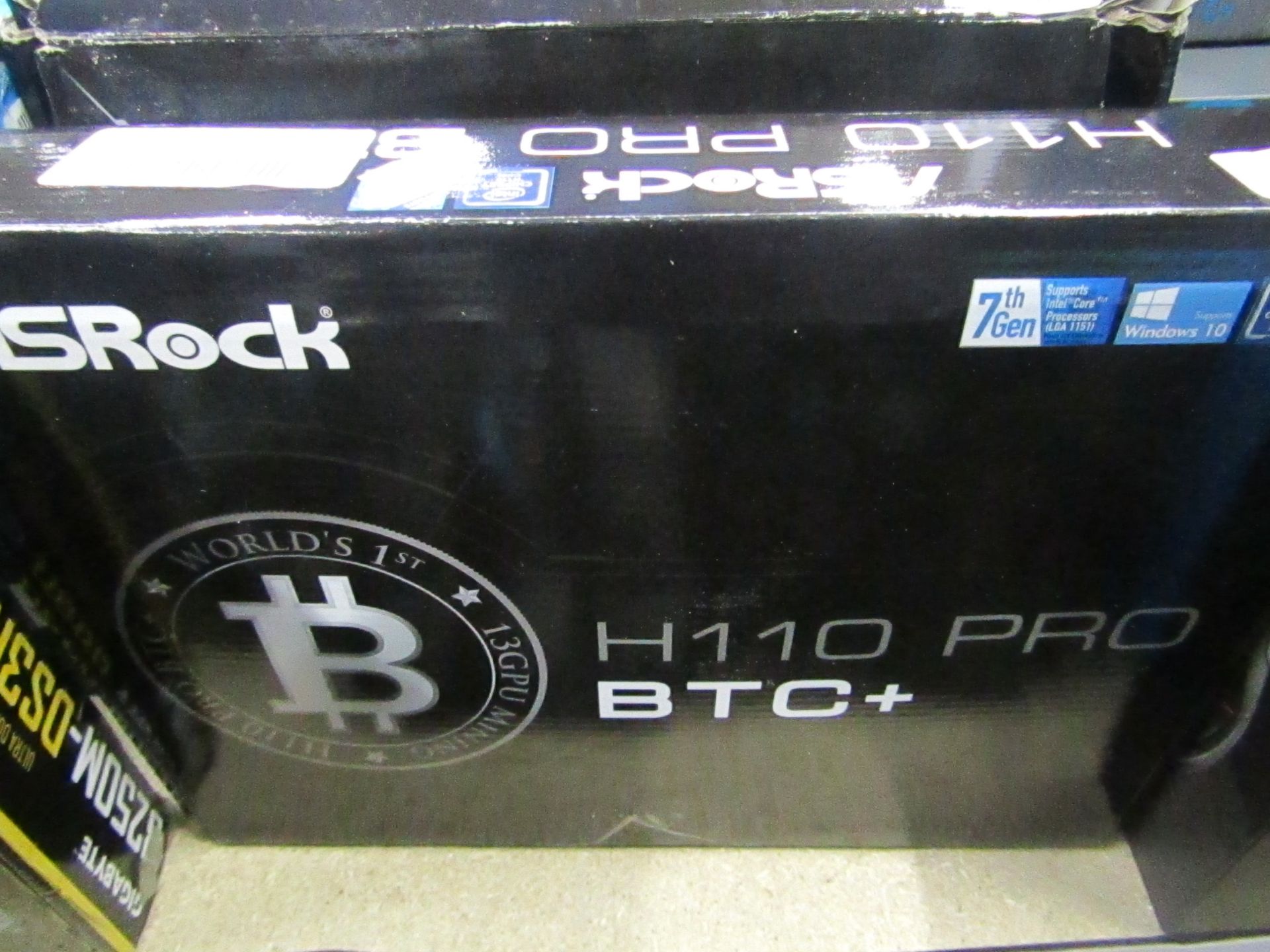 ASRock H110 Pro BTC+ motherboard, untested and boxed.