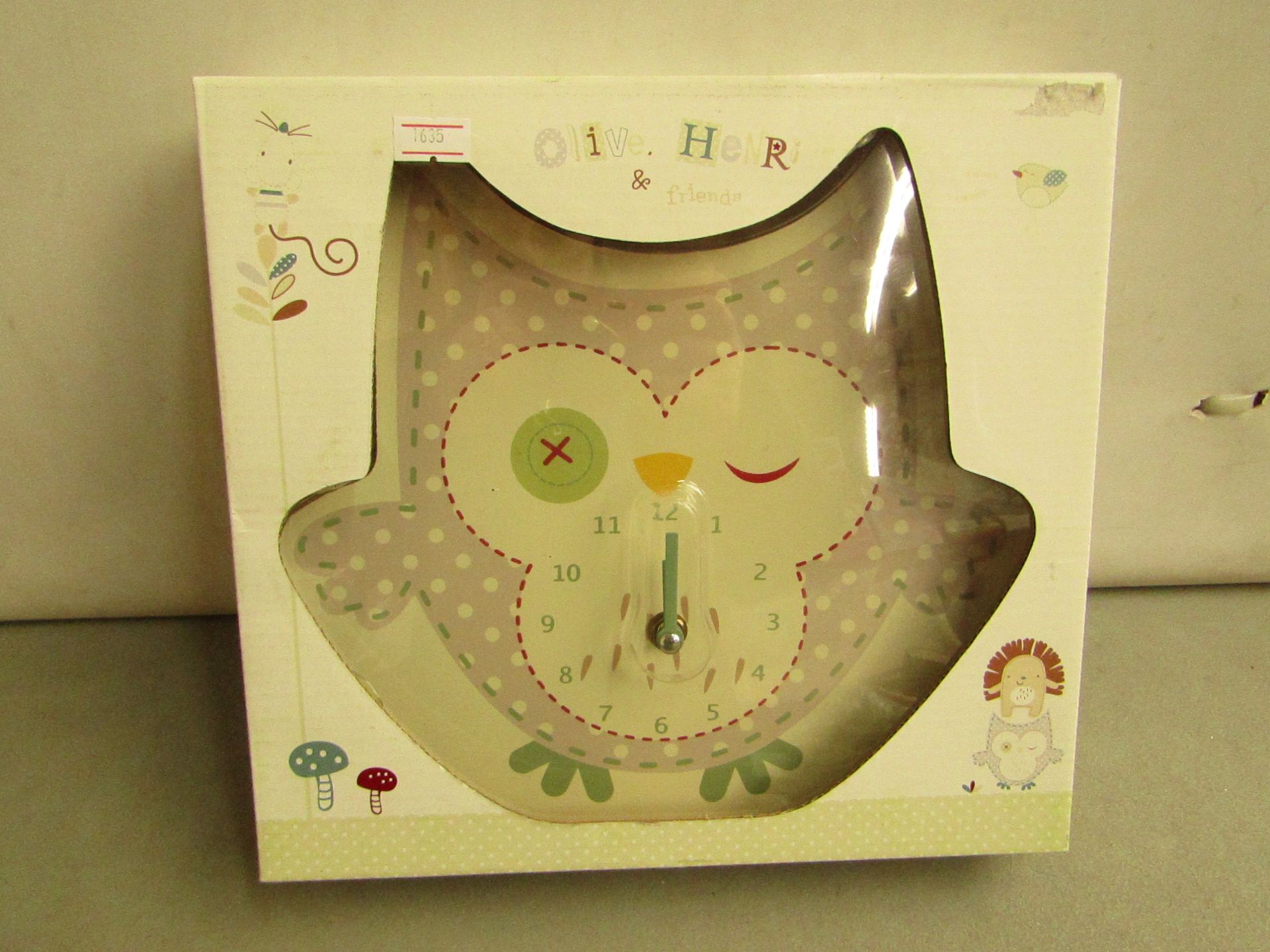 Olive, Henry & Friends Wall Clock. New & Boxed.