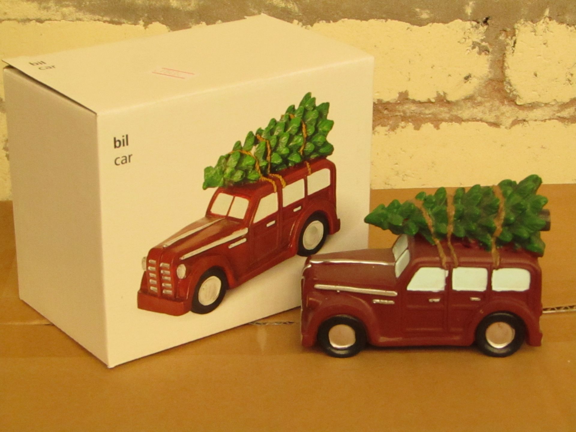 10 x Xmas tree on a car Ornaments. New & Boxed