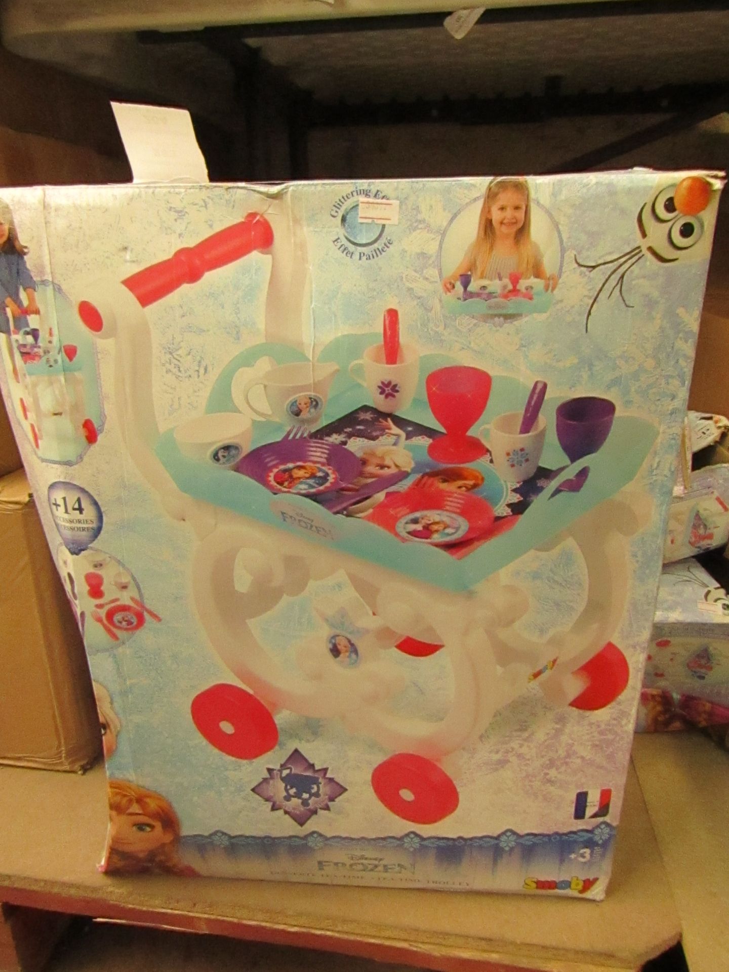 Disney Frozen Tea Time Trolly with accessories. New & Boxed but the box is slightly damaged