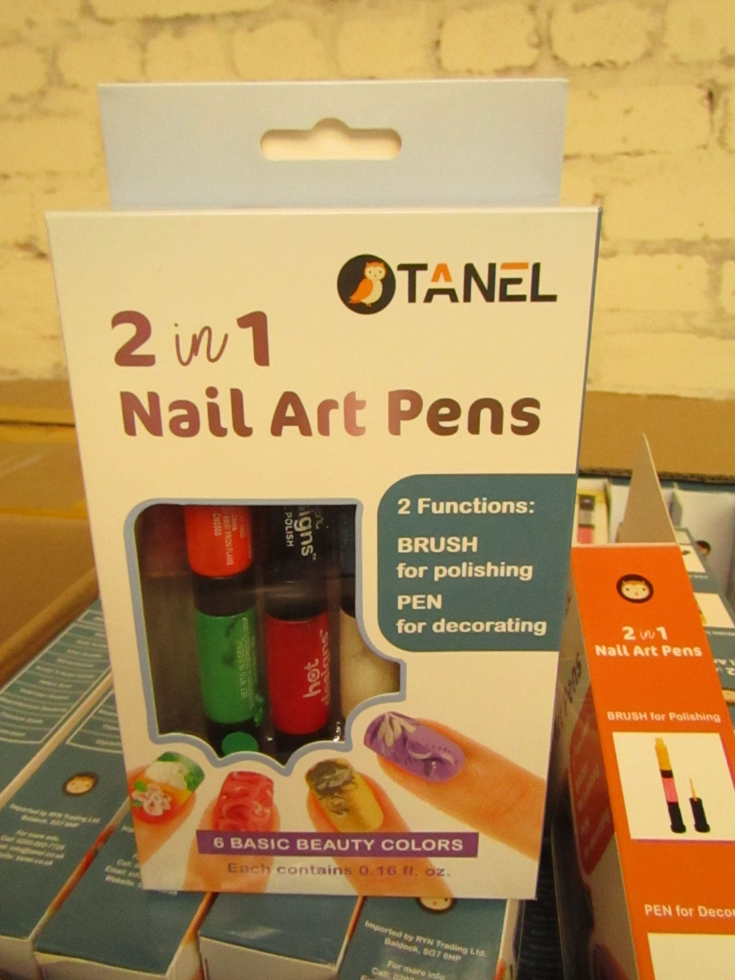 6 x Tanel 2 in 1 Nail Art Pens with 6 colours. New & Pakaged. Ideal Stocking Fillers