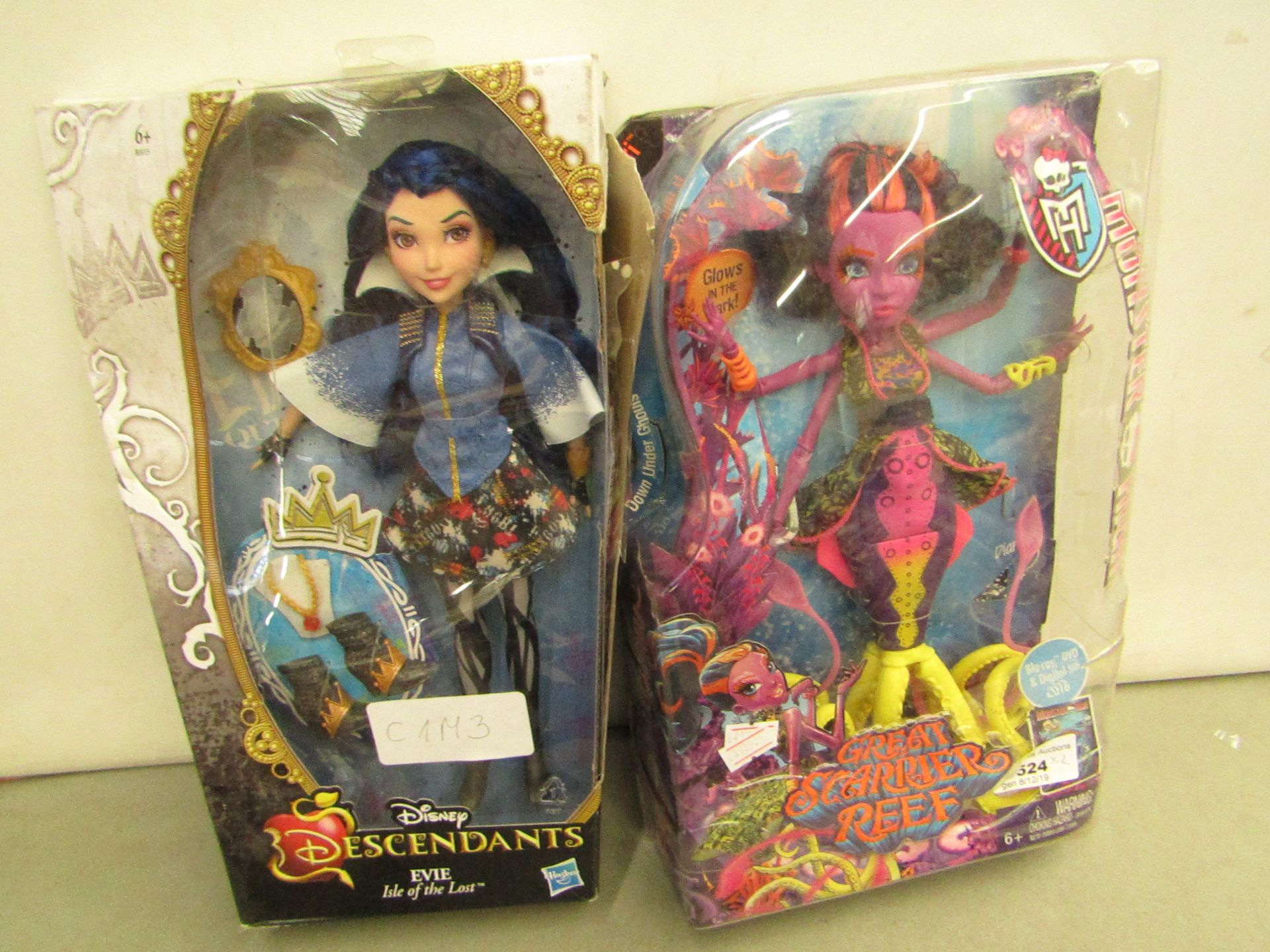 2 Items being Descendants Evie doll & aMonster High Doll.both packaged