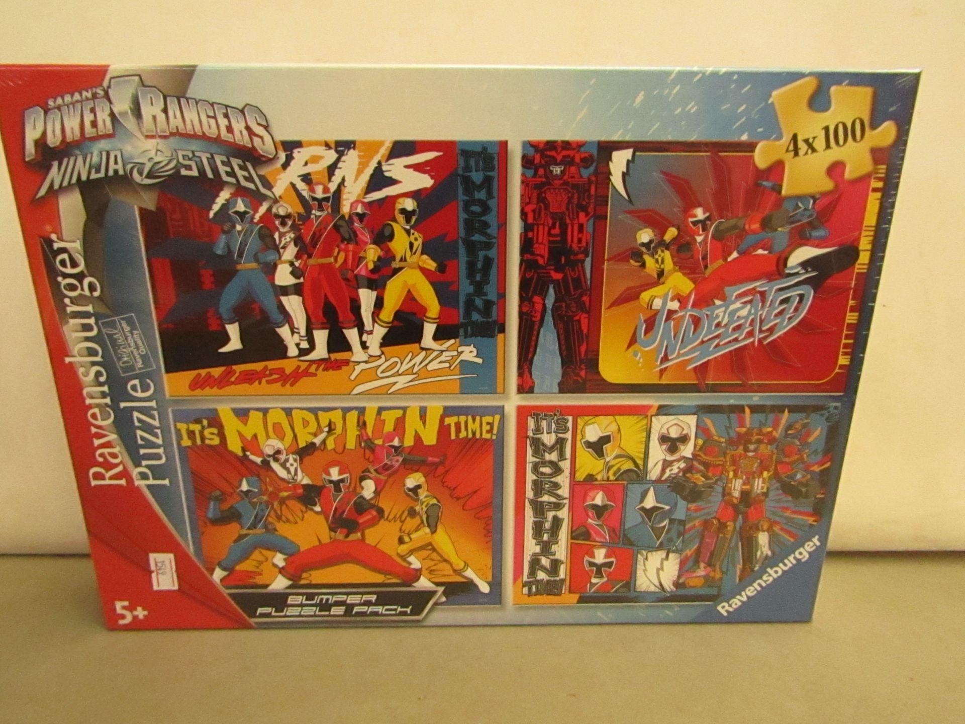 Sabans Power Rangers Ninja Steel Jigsaws. 4 x 100 Piece in each pack. New & In Sealed Boxes