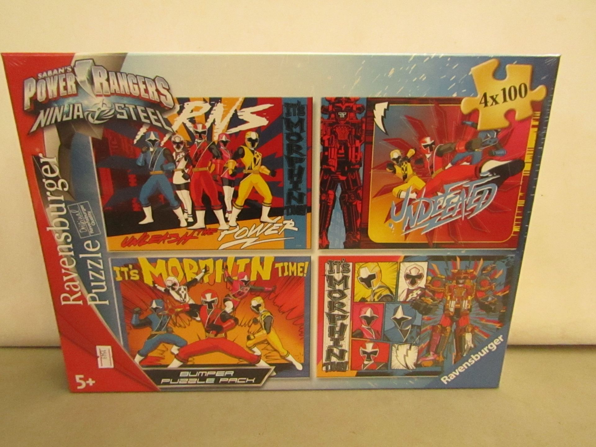 Sabans Power Rangers Ninja Steel Jigsaws. 4 x 100 Piece in each pack. New & In Sealed Boxes