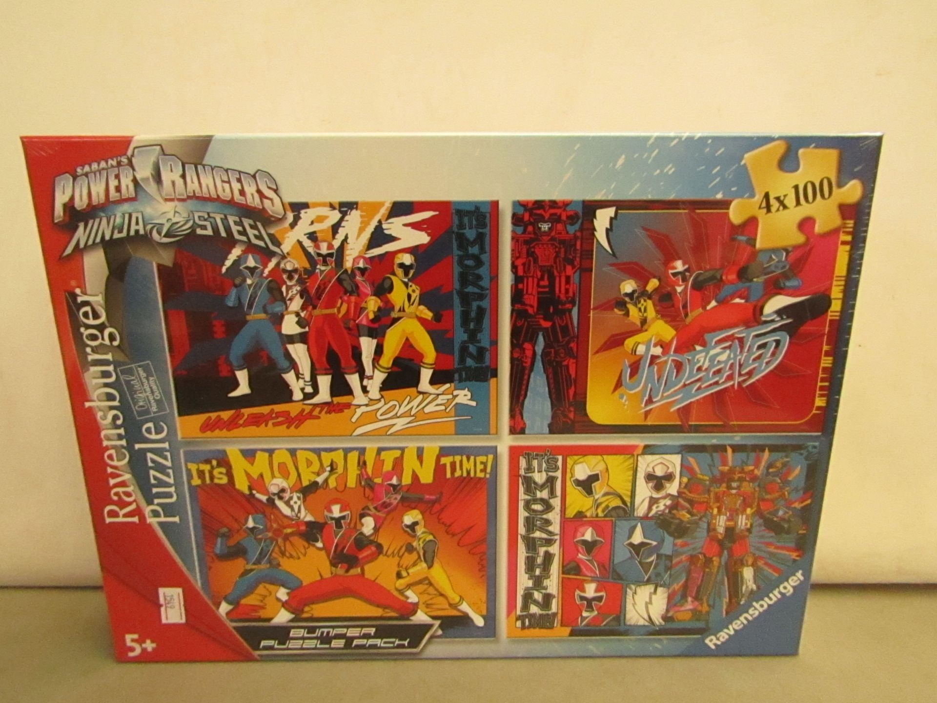 Sabans Power Rangers Ninja Steel Jigsaws. 4 x 100 Piece in each pack. New & In Sealed Boxes