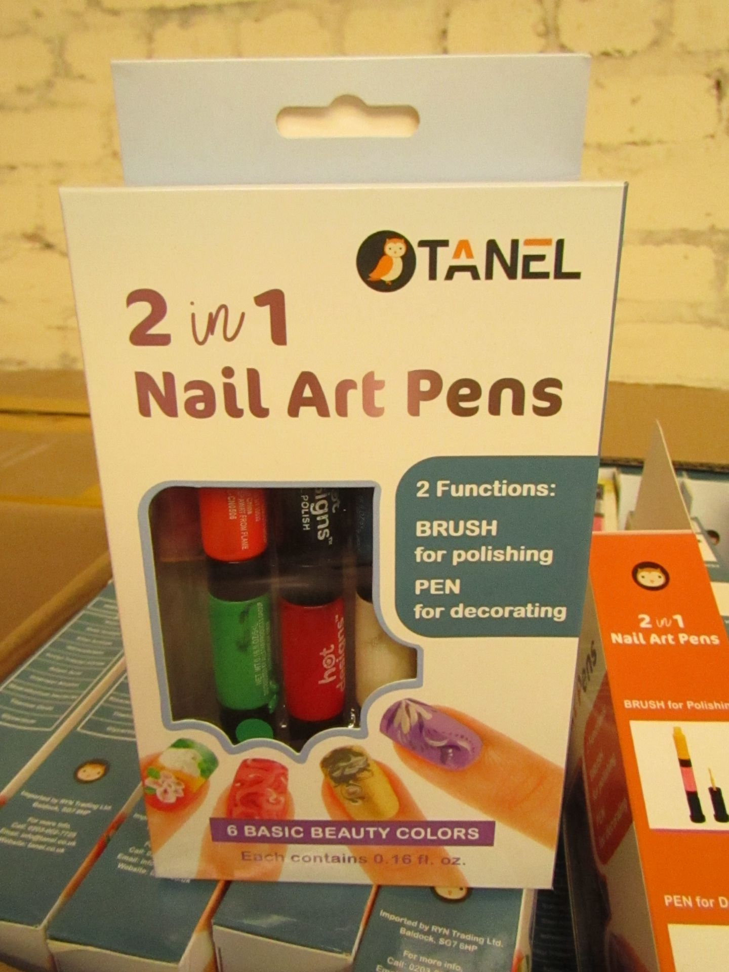 6 x Tanel 2 in 1 Nail Art Pens with 6 colours. New & Pakaged. Ideal Stocking Fillers