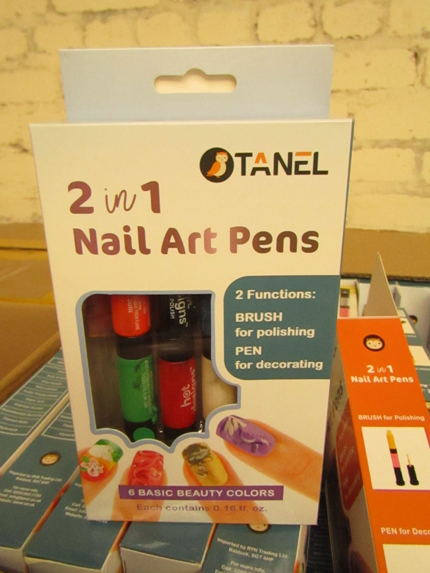 6 x Tanel 2 in 1 Nail Art Pens with 6 colours. New & Pakaged. Ideal Stocking Fillers