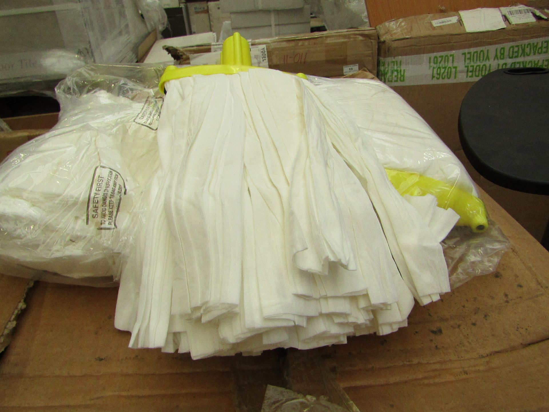 Box of 50 Universal Mop Heads. All New & Packaged.