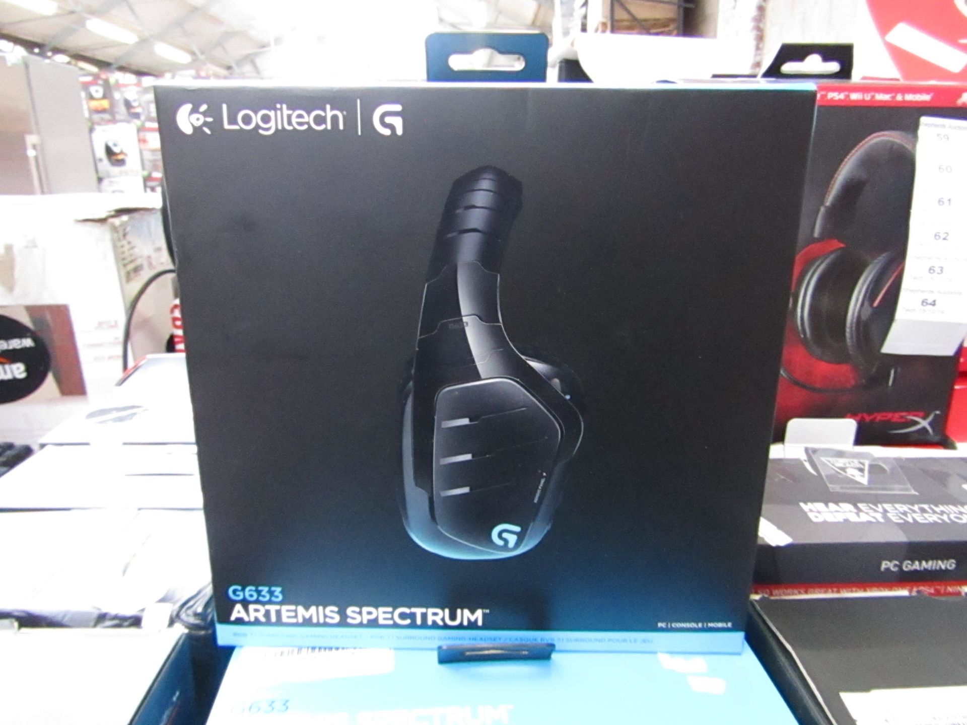 Logitech G633 Artemis Spectrum headphones, untested and boxed.