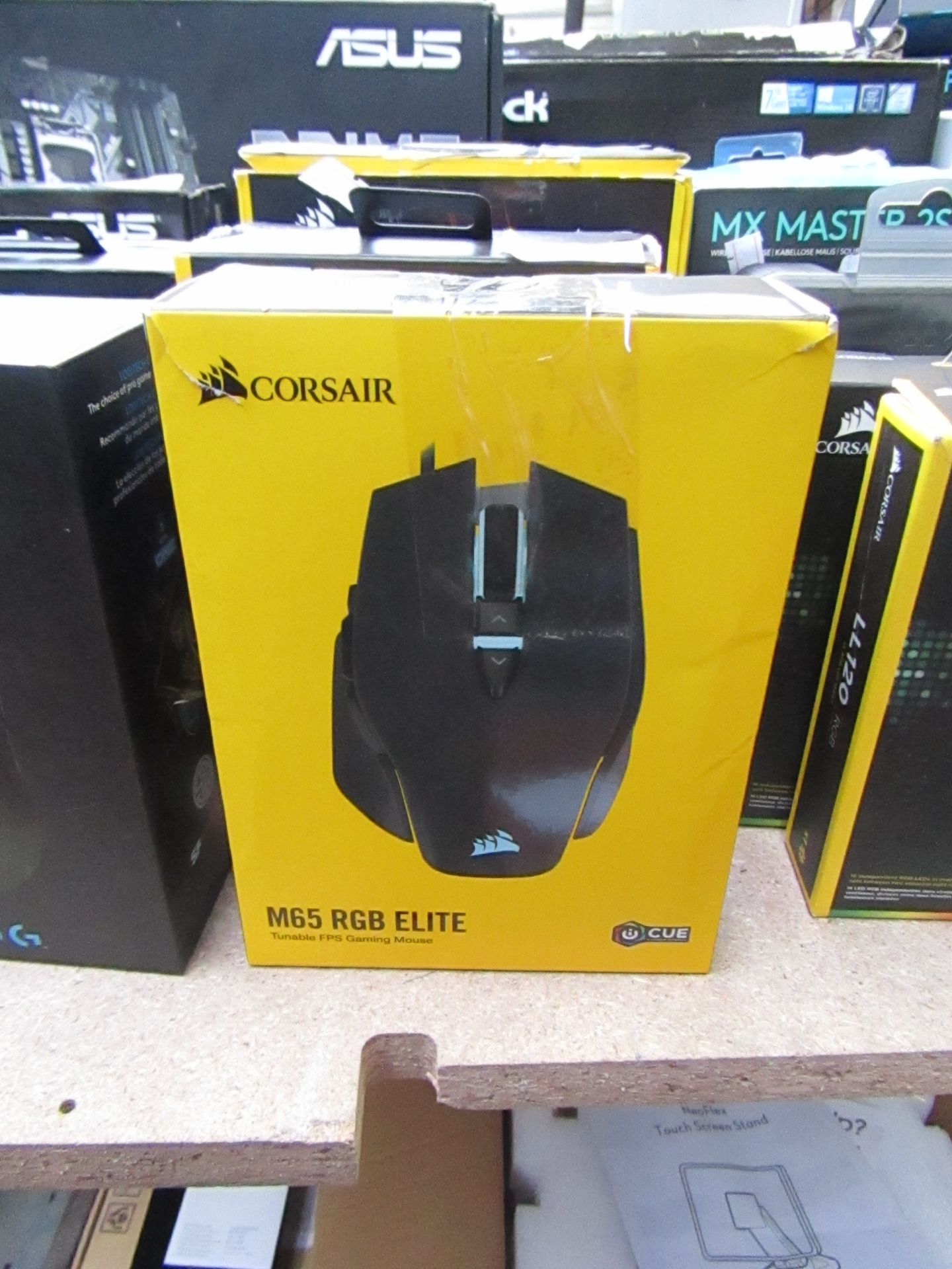 Corsair M65 RGB Elite tunable FPS gaming mouse, untested and boxed.